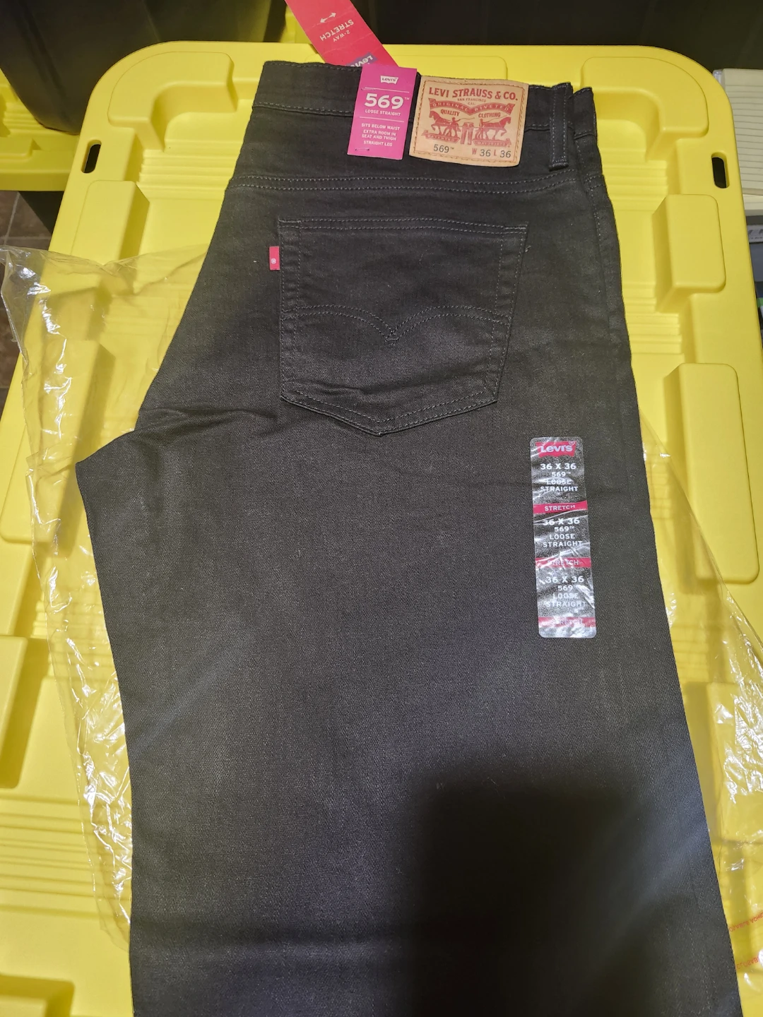 Levi's 569 Loose Straight Stretch Jeans - Black - 36x36
