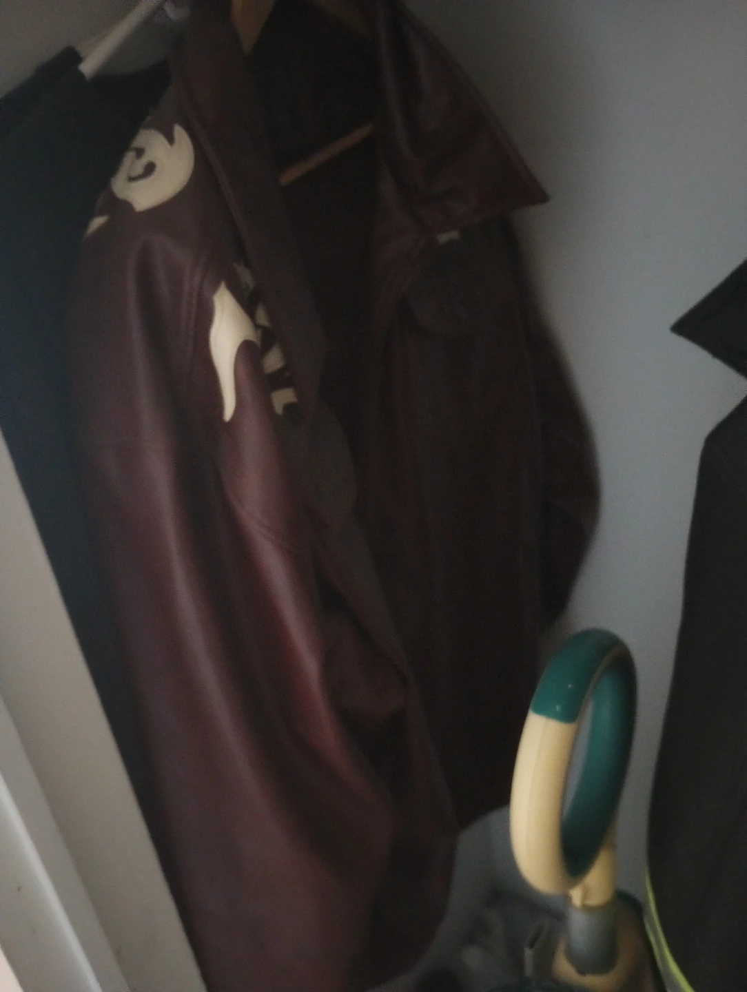 Burgundy Bomber Jacket with Cream Appliqué