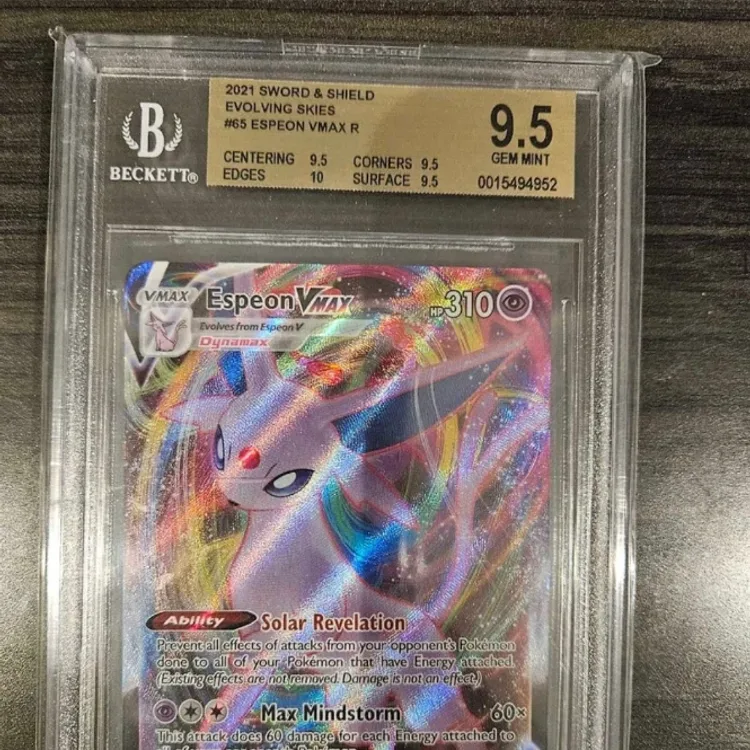 espeon vmax pokemon card Espeon VMAX - Fusion Strike - 270/264 / Secret Rare - Perfect Gift for Poke Fans - NOT Real Just for Show - Proxy NOT Replica
