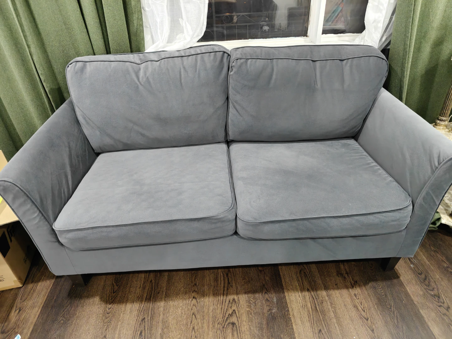 IKEA loveseat sofa,  dark grey, barely used - 2 pieces - photo 2