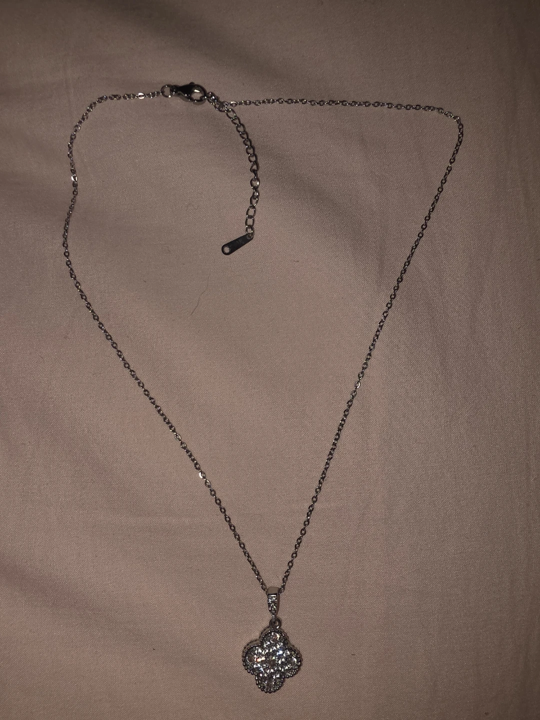 Clover Pendant Necklace with CZ Crystals - photo 3