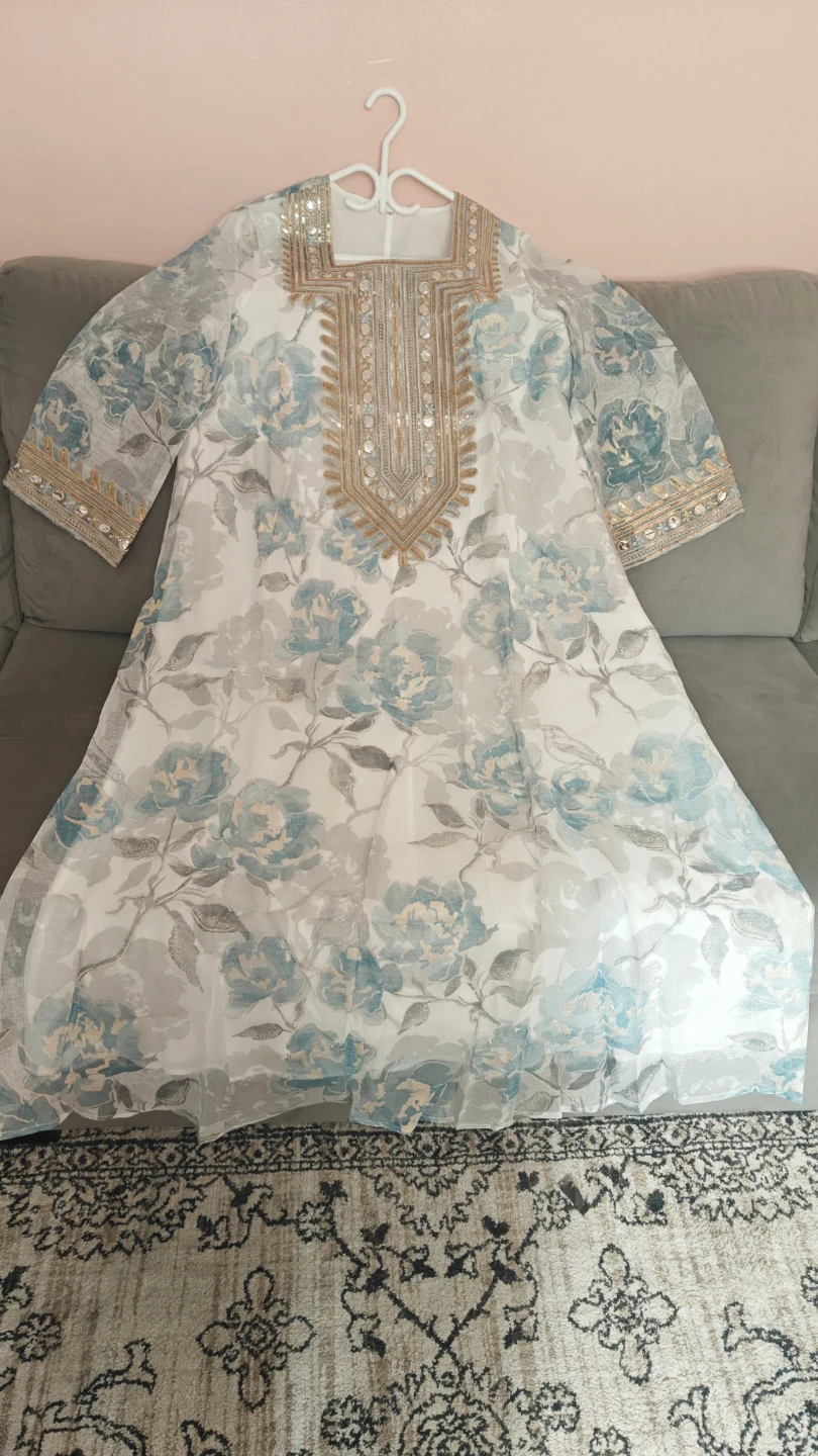 Women's Floral Print Sequins Patchwork Loose Elegant Casua Abaya - photo 2