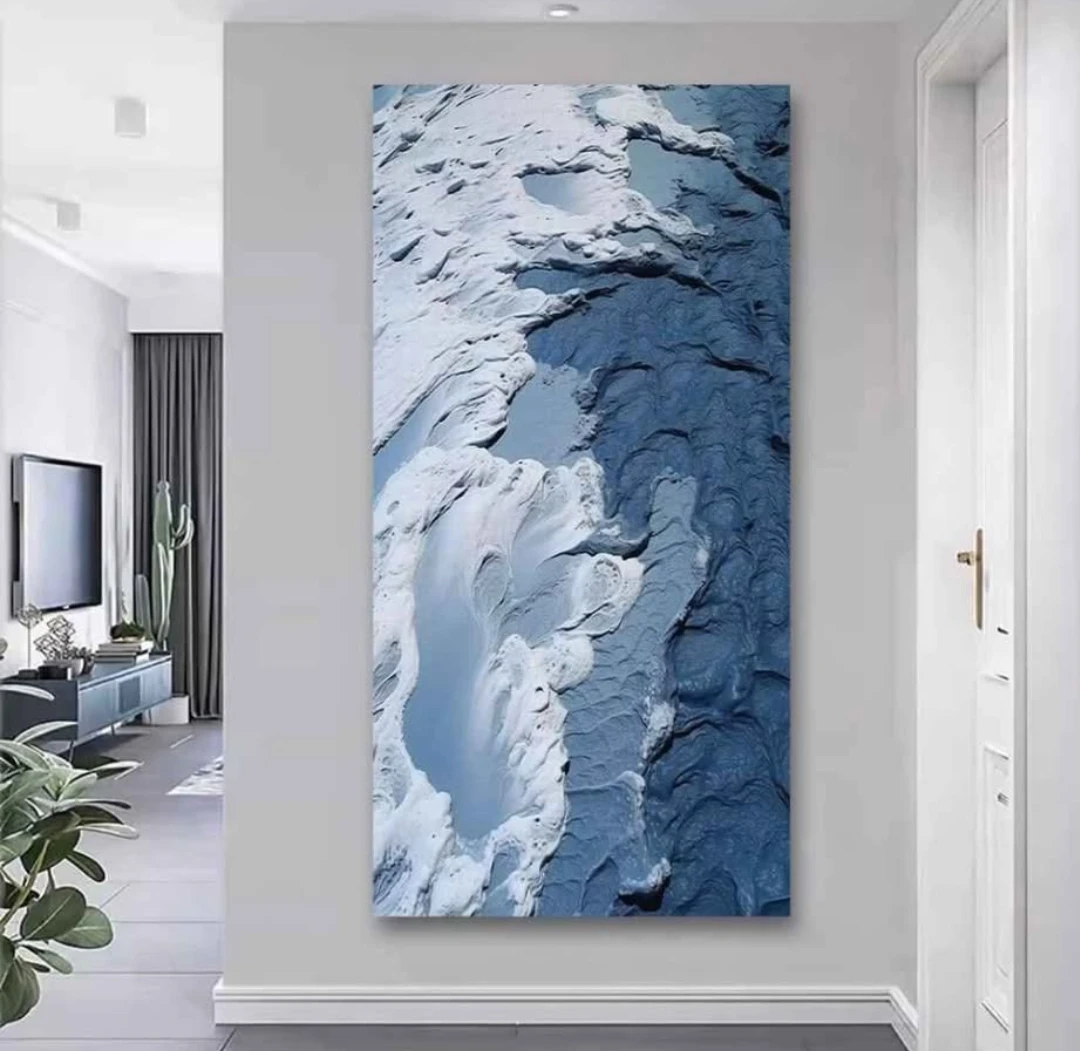 Abstract Blue and White Landscape Canvas Print