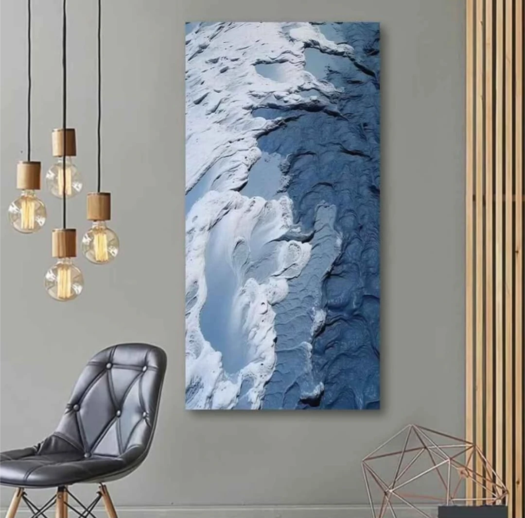 Abstract Blue and White Landscape Canvas Print - photo 2