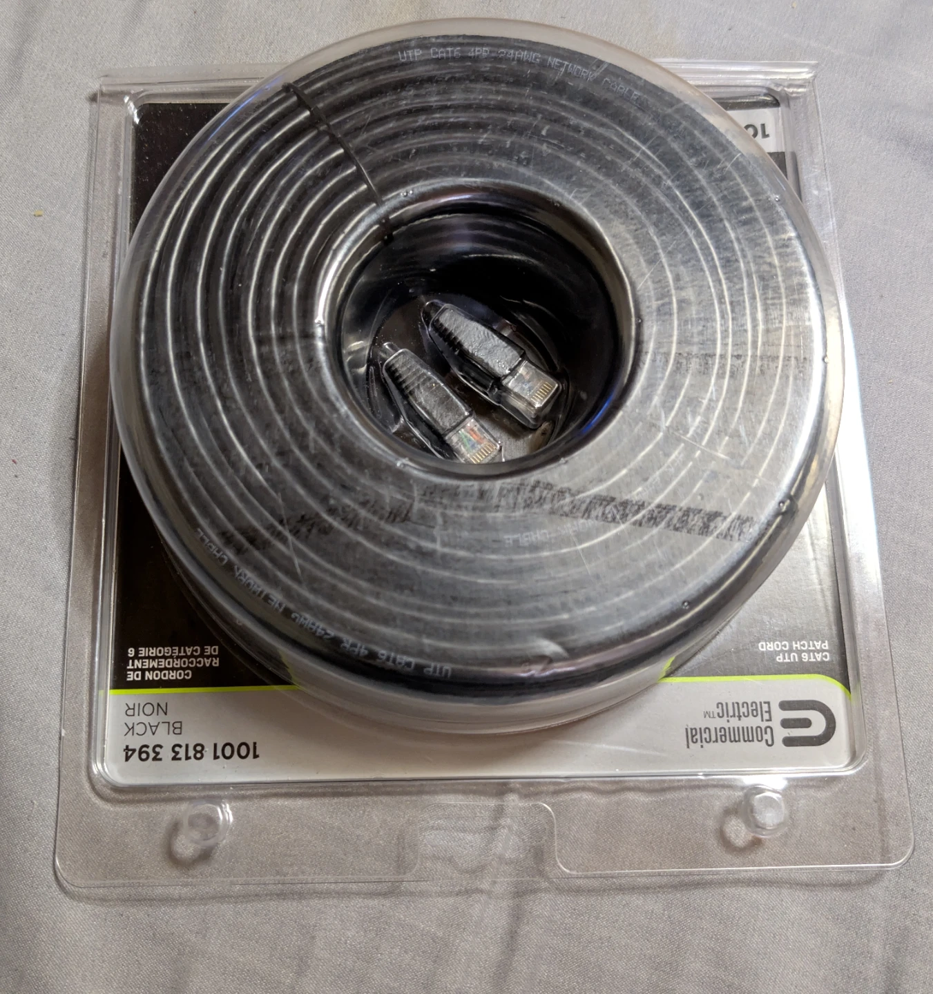 Commercial Electric CAT6 UTP Patch Cord - Black