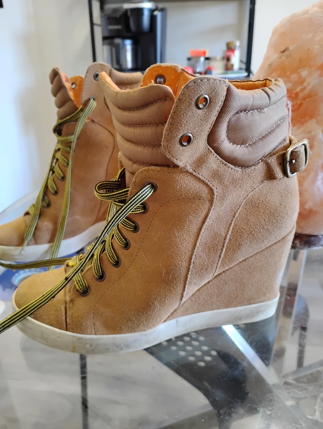 Brown Suede Wedge Sneakers - photo 2