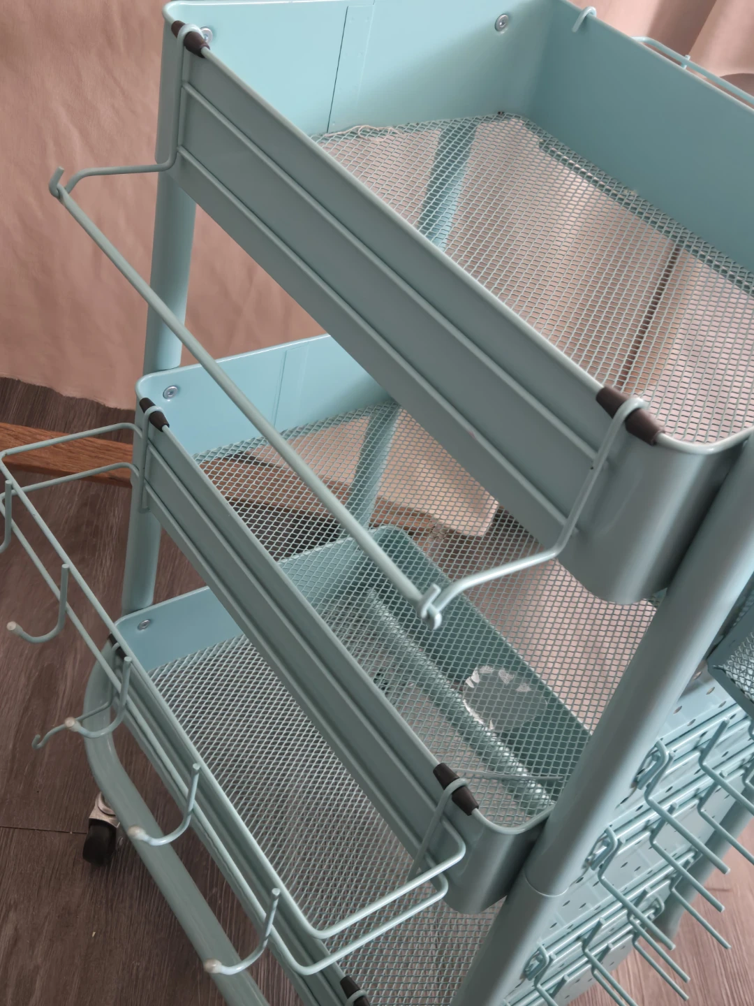 Metal Utility Rolling Cart 💙 Teal - photo 4