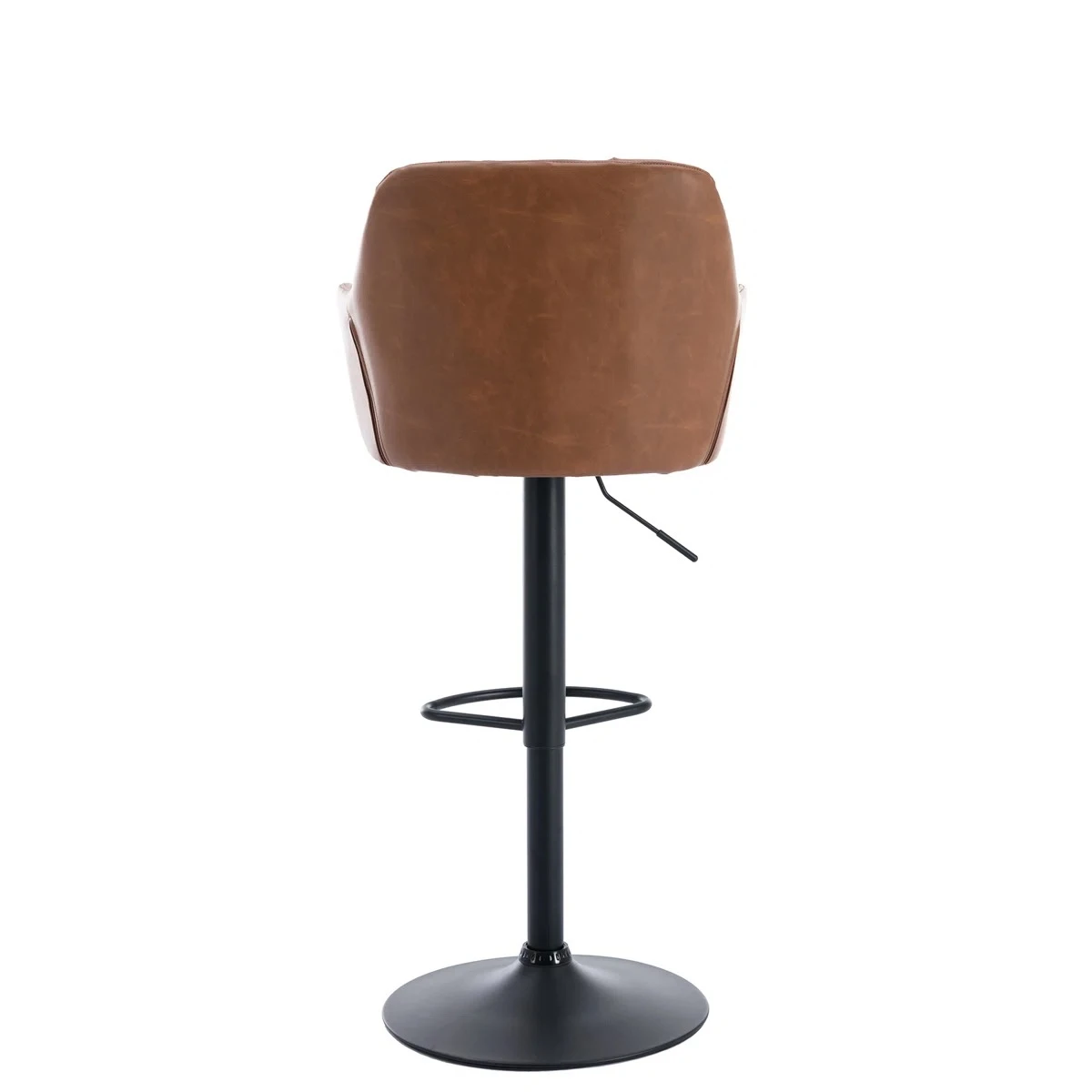 Set of 2 Brown Tufted Adjustable Bar Stools - photo 4