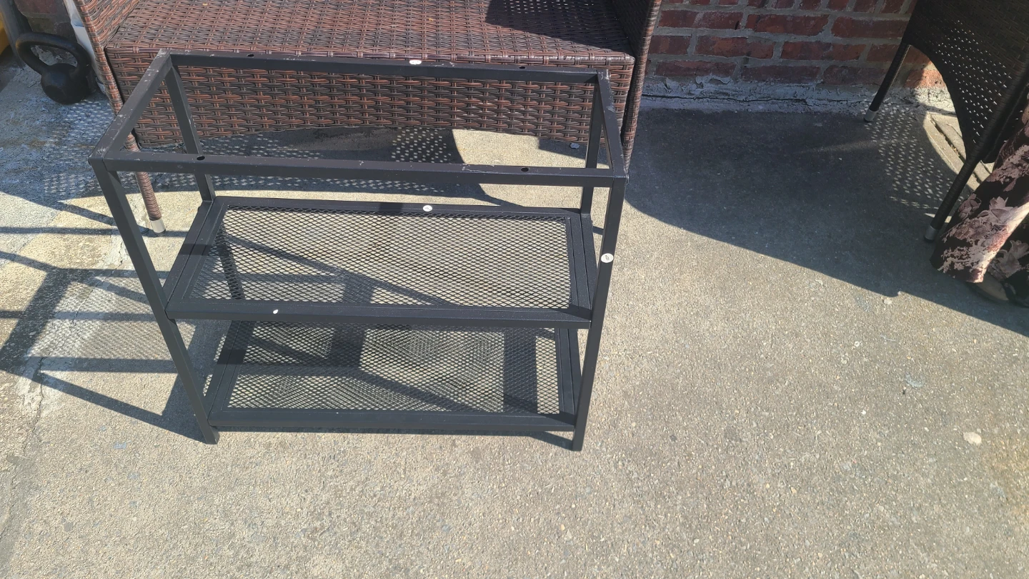 Black Metal 2-Tier Shelf Unit - photo 2