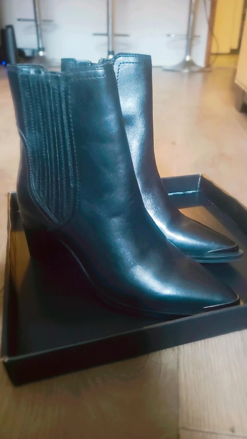 Black Leather Ankle Boots