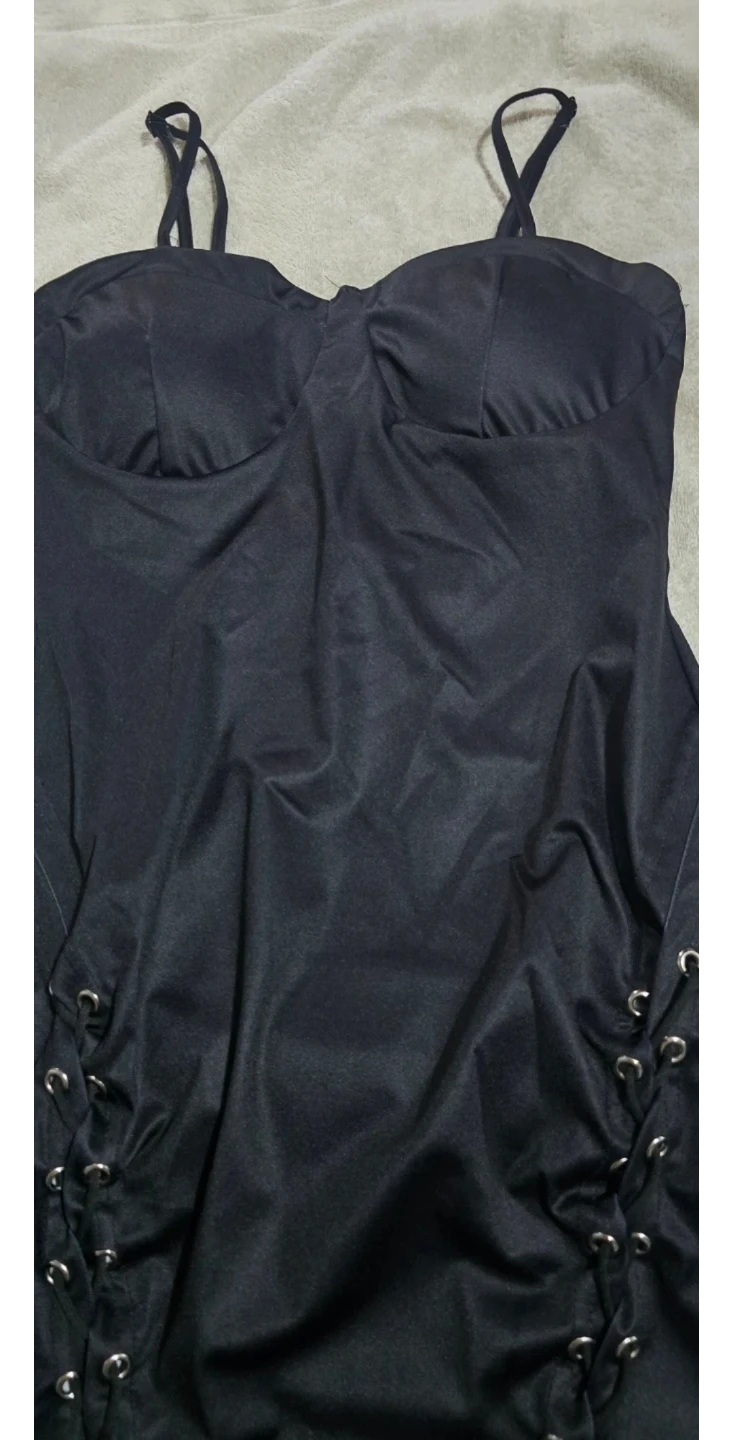Black Lace-Up Corset Dress - photo 2