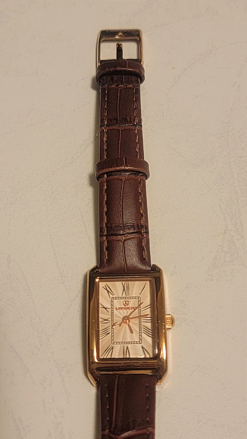 Minimalist sleek Rose Gold Tone brown watch - photo 2