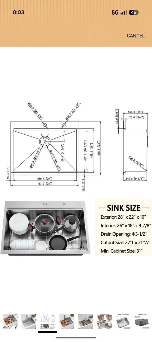 Stainless Steel Kitchen Sink with Accessories - photo 3