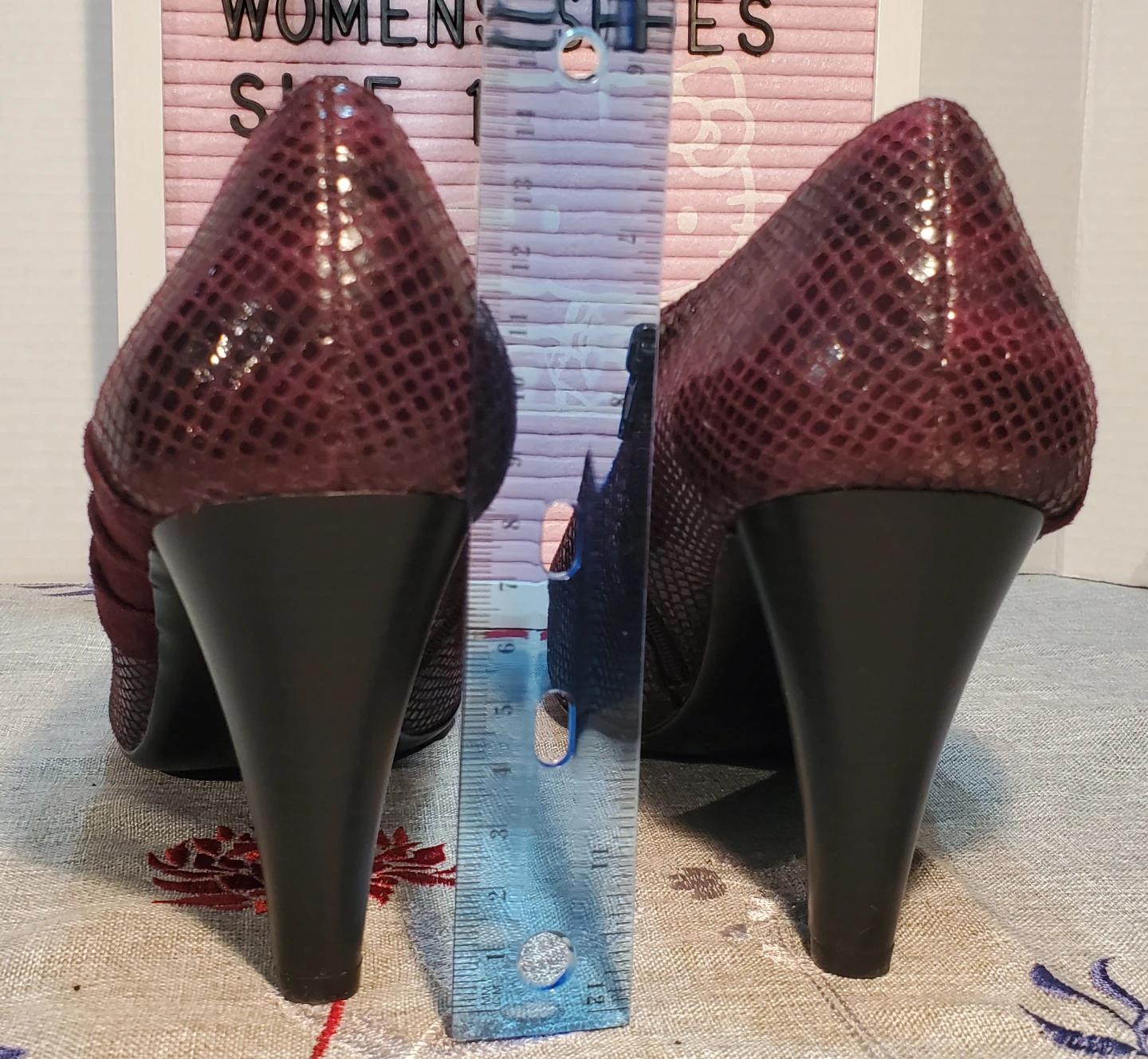 Impo Womens Burgundy Snake Print Ankle Booties - Size 10 - photo 5