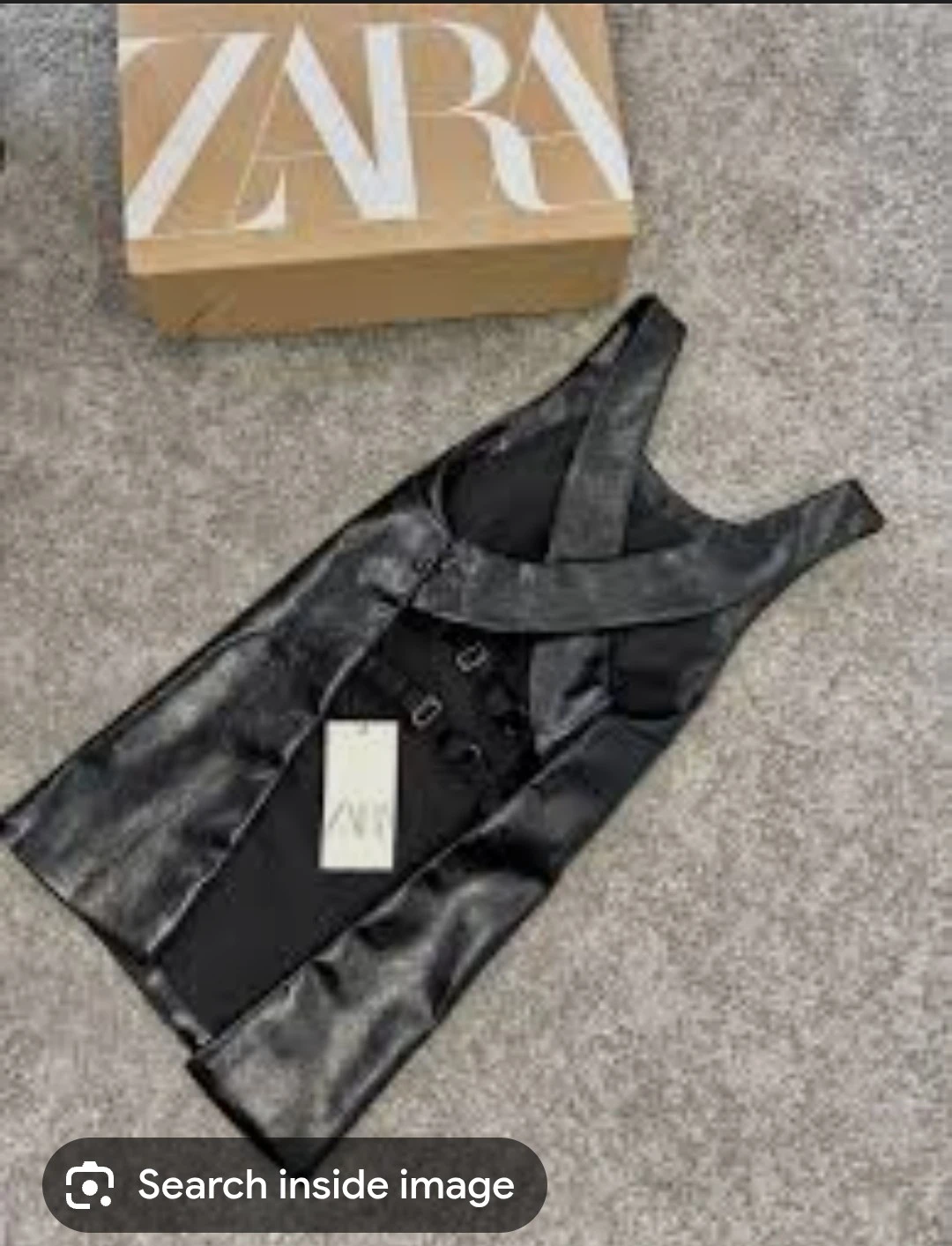 Zara Black Faux Leather Top S