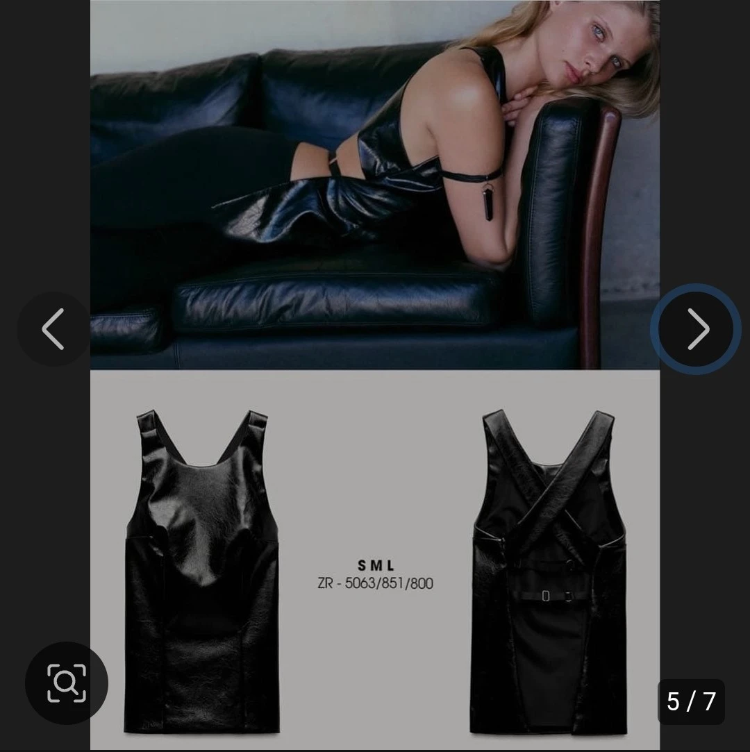 Zara Black Faux Leather Top S - photo 4