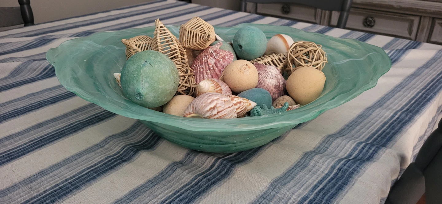 Decorative Bowl with Seashells and Wicker Orbs - photo 2