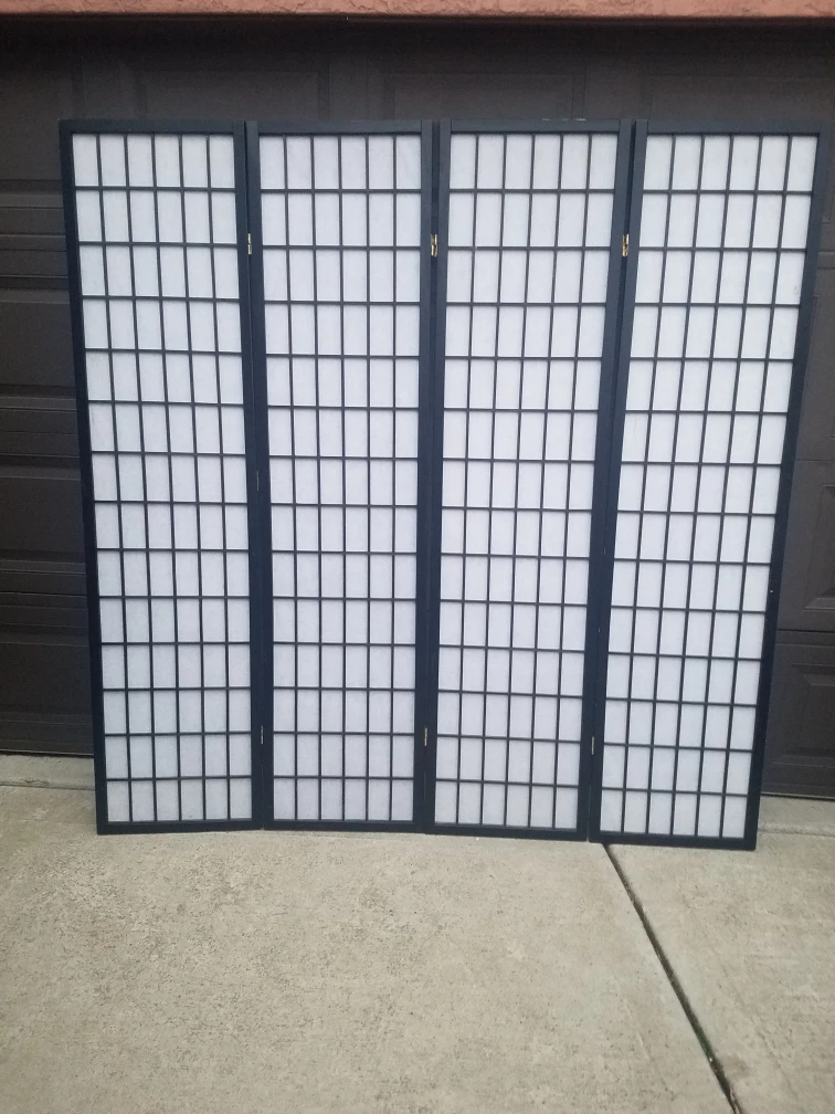 4-Panel Shoji Screen Room Divider - photo 3