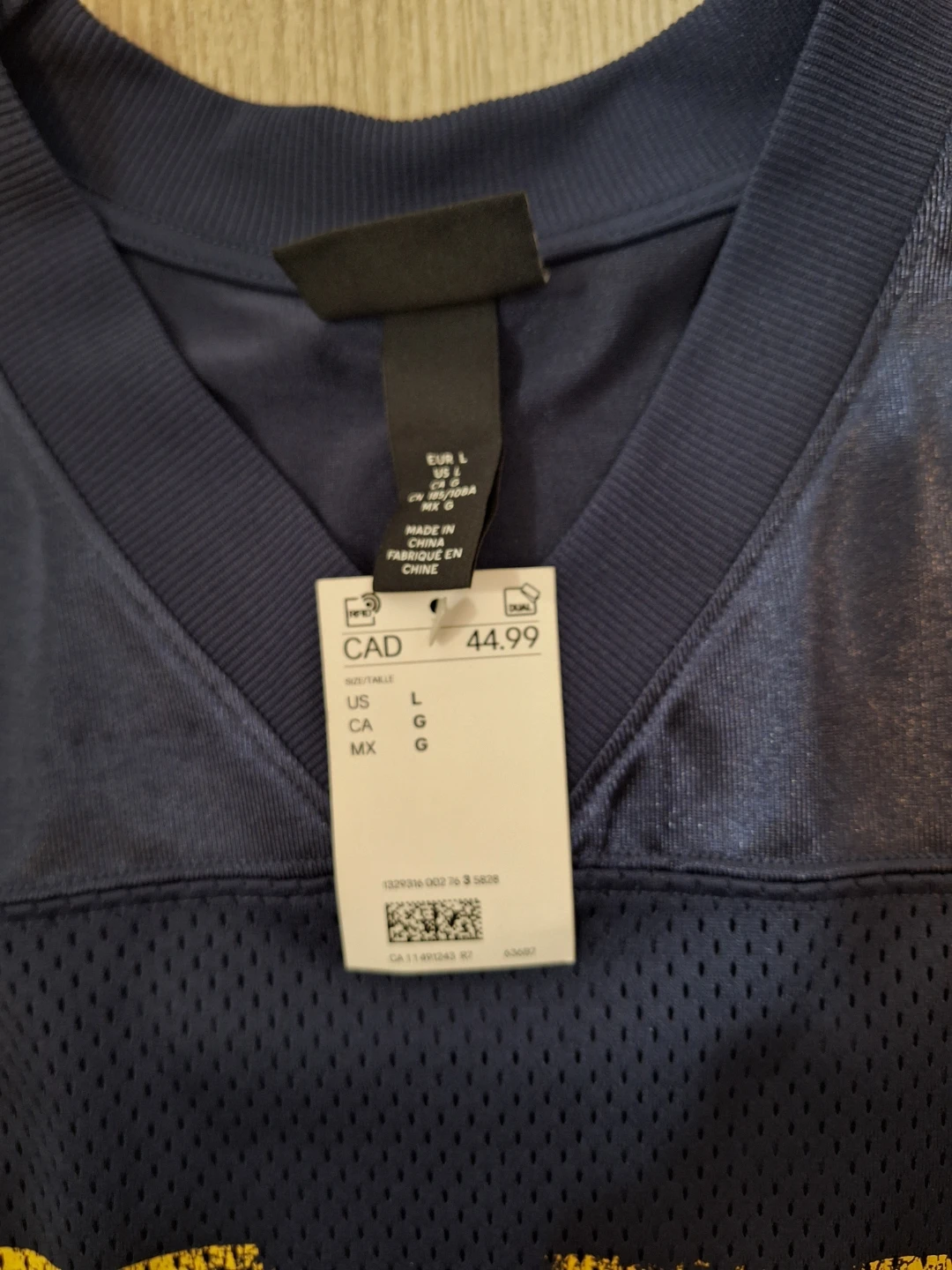 H&M Navy Blue Football Jersey Size L - photo 2
