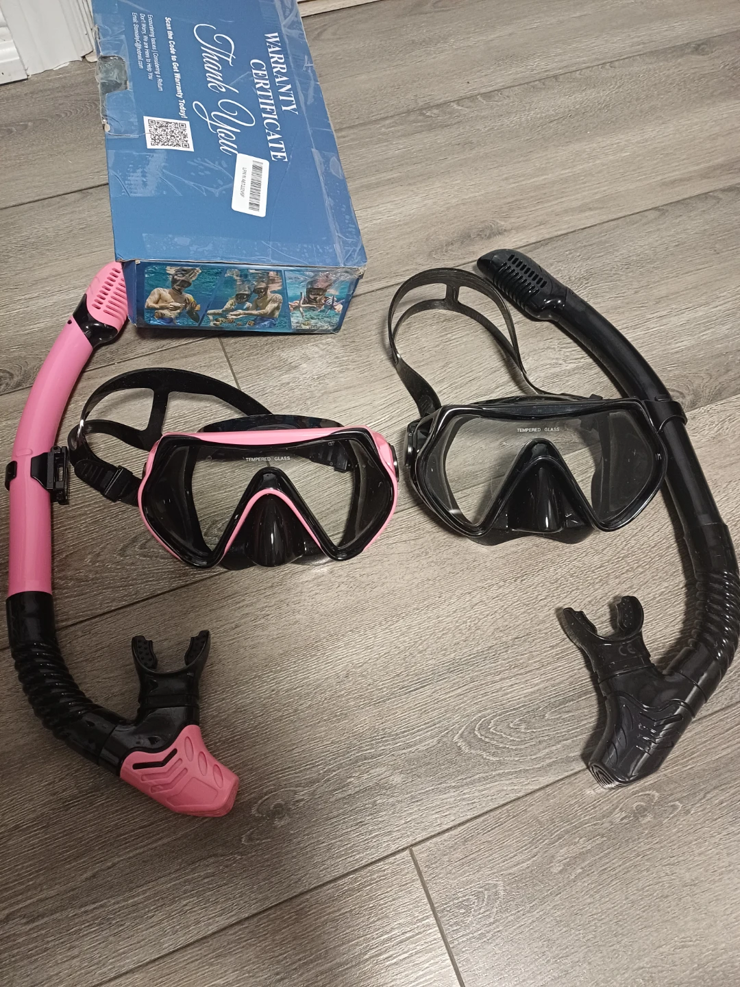 Set of 2 Snorkel Masks and Snorkels - Pink & Black - photo 5