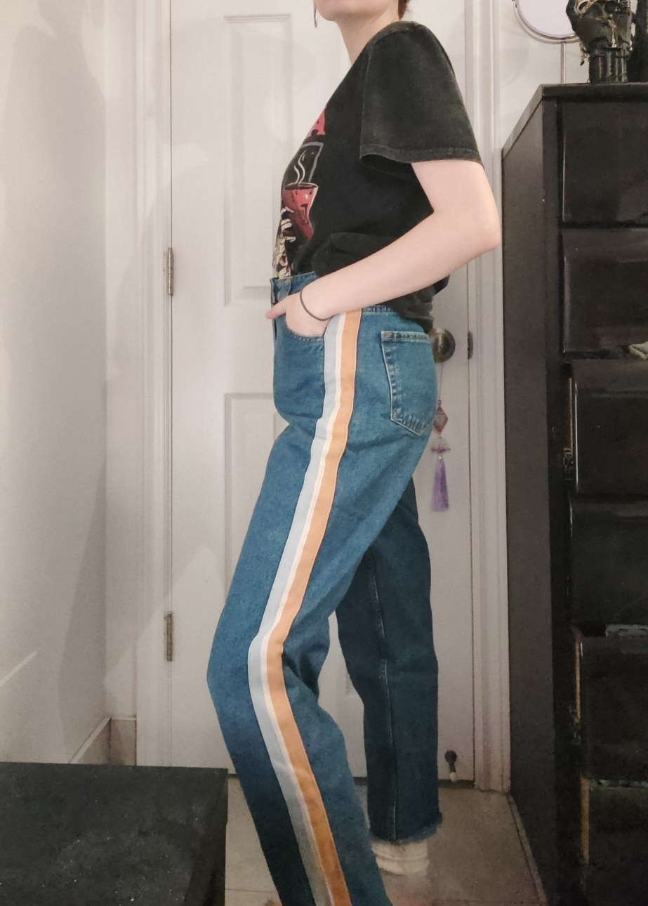 100% Cotton Light Blue Jeans, Mom Fit - photo 2