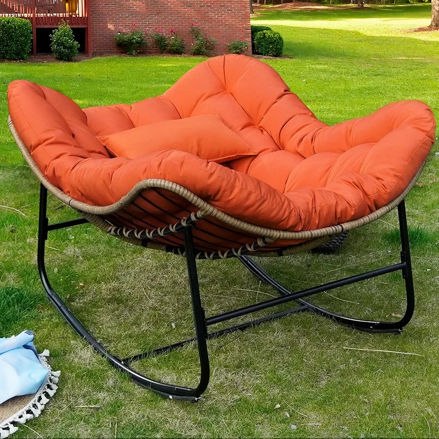 New Luxury Oversized Papasan Rocking Outdoor Patio Egg Chair - photo 2