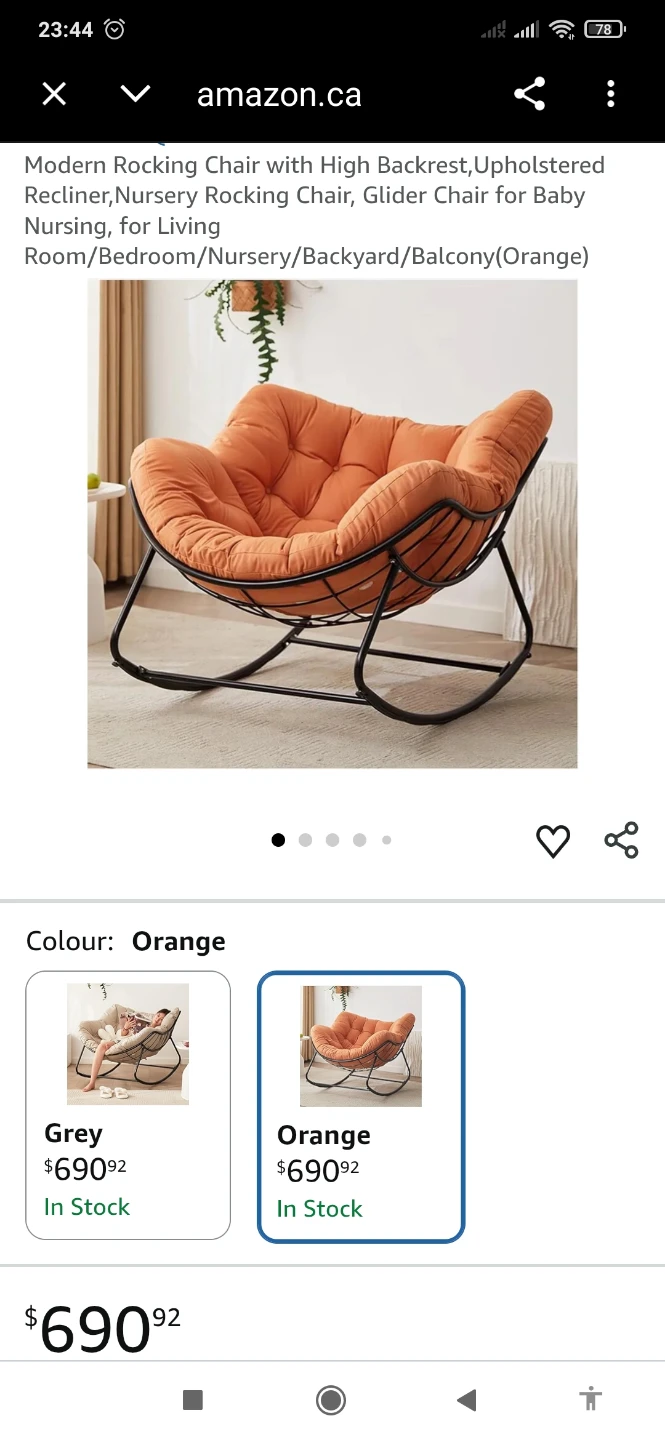 New Luxury Oversized Papasan Rocking Outdoor Patio Egg Chair - photo 3