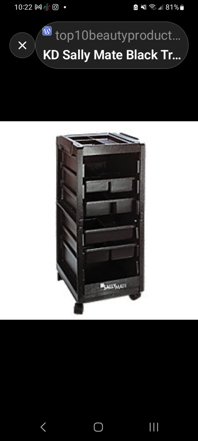 Sally Master Black Rolling Cart with Drawers