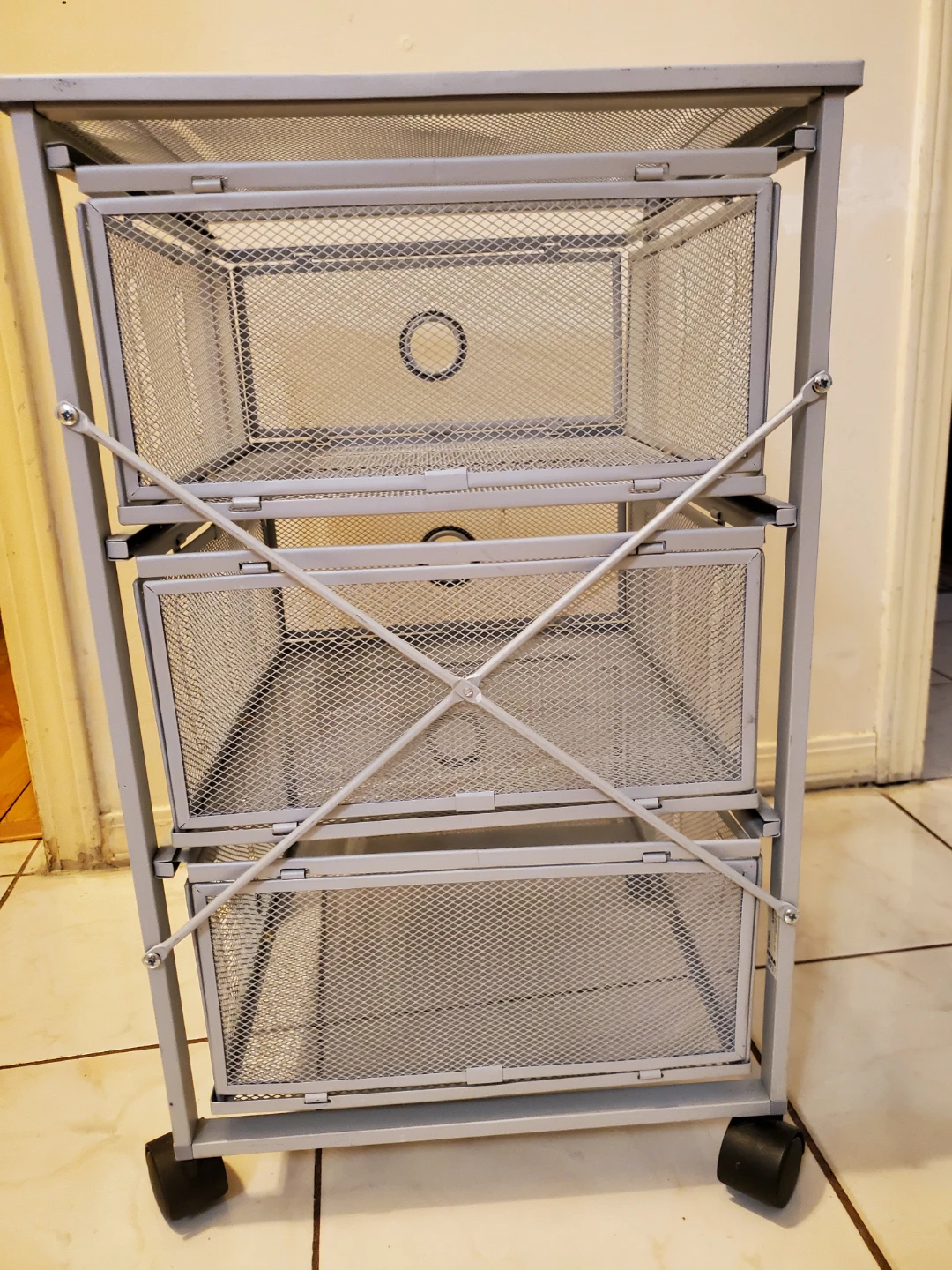 3-Drawer Mesh Rolling Cart - photo 3