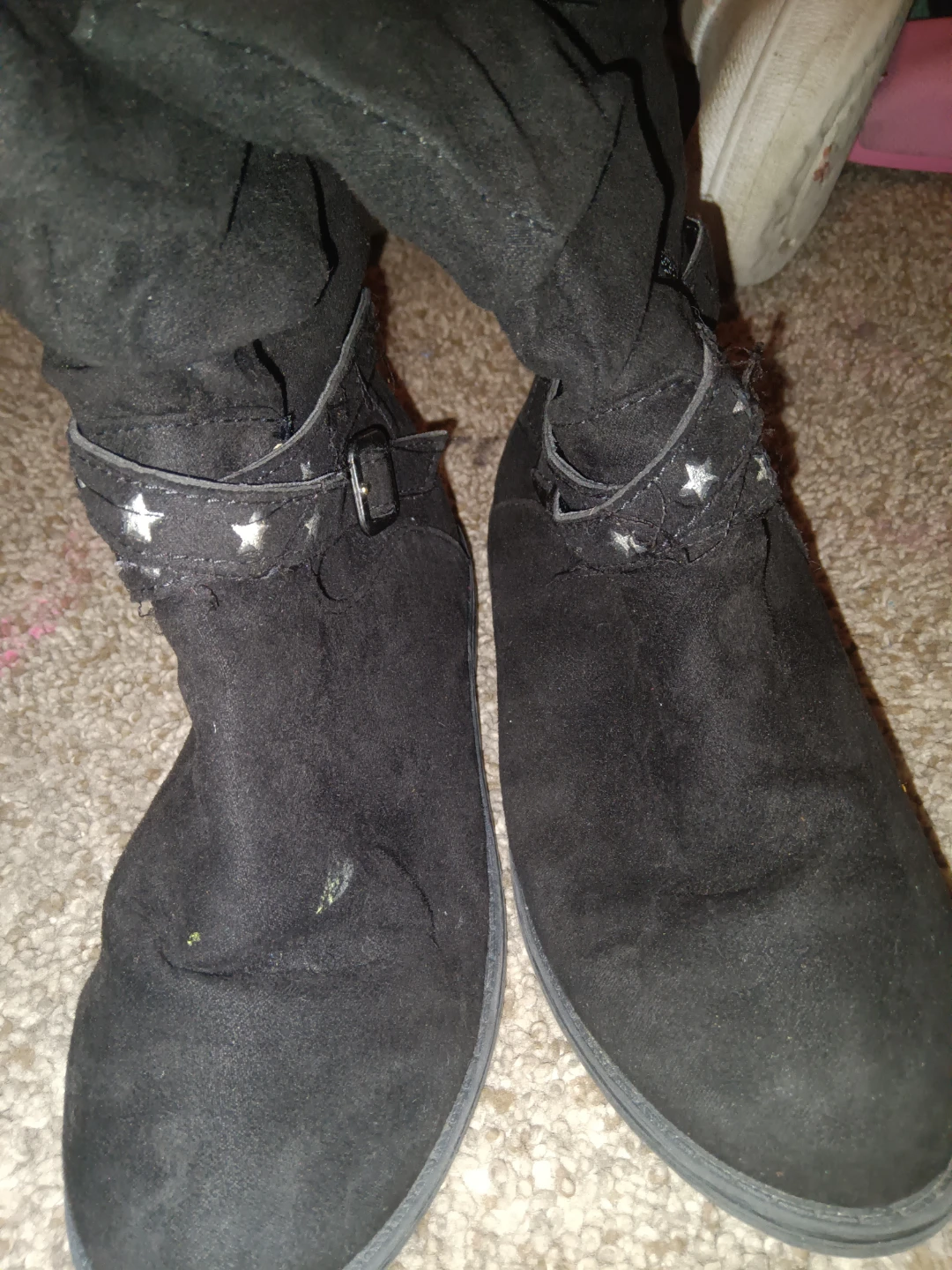Black Suede Boots with Stars - photo 2