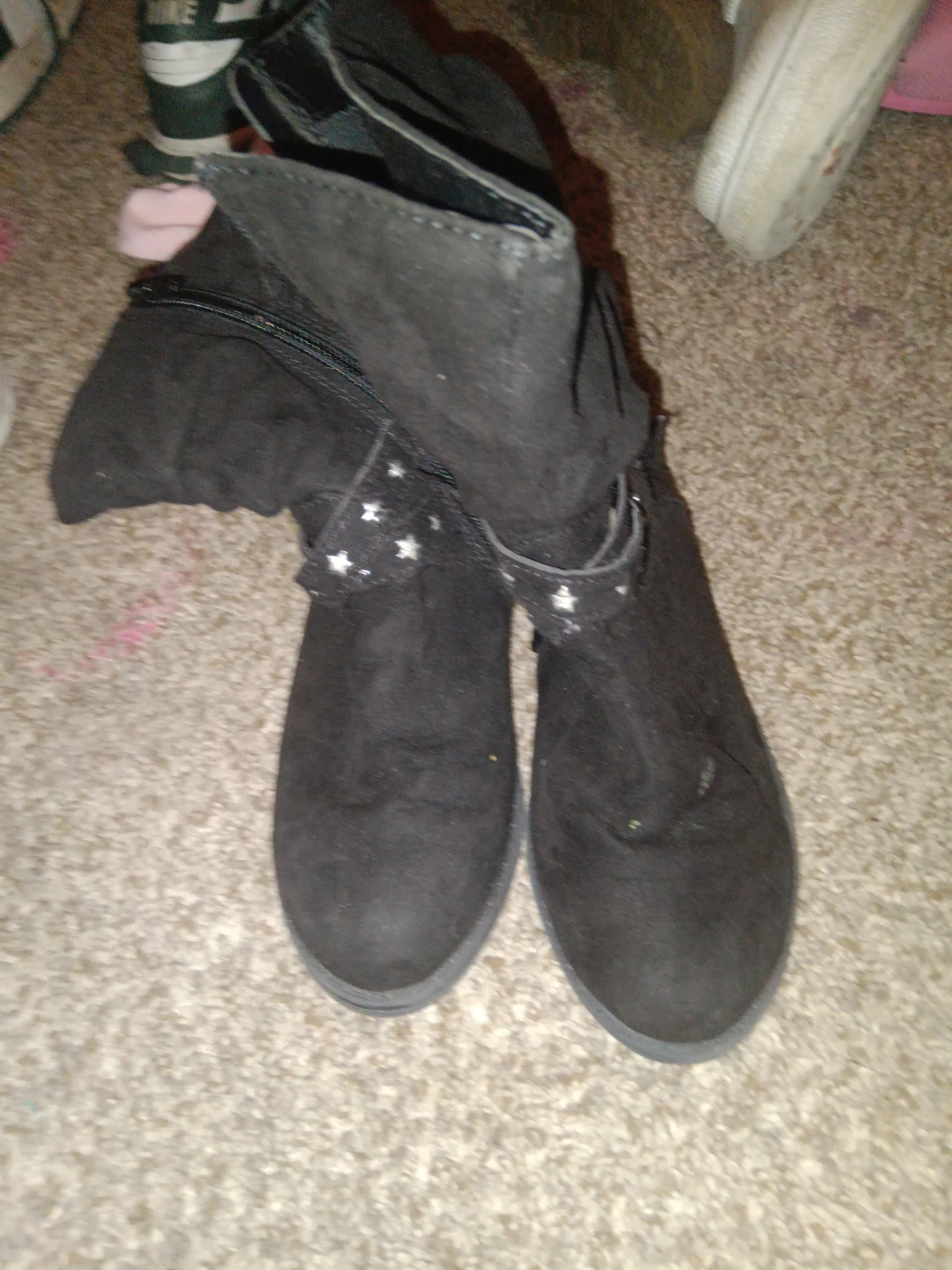 Black Suede Boots with Stars - photo 3