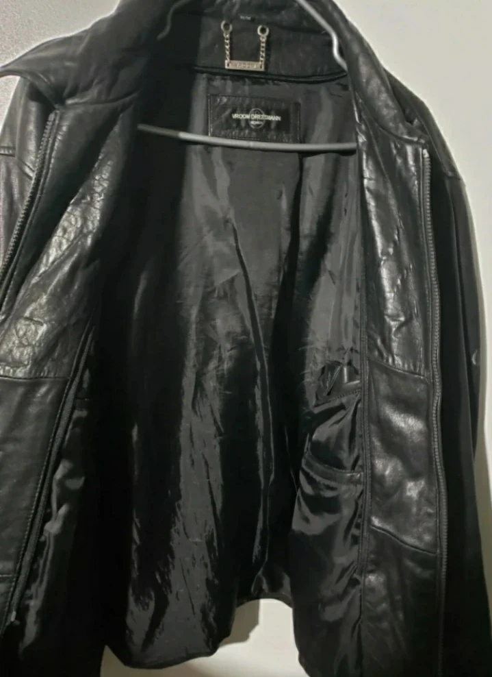 Vroom Dreesmann Leather Jacket - Black, Size M/M - photo 3