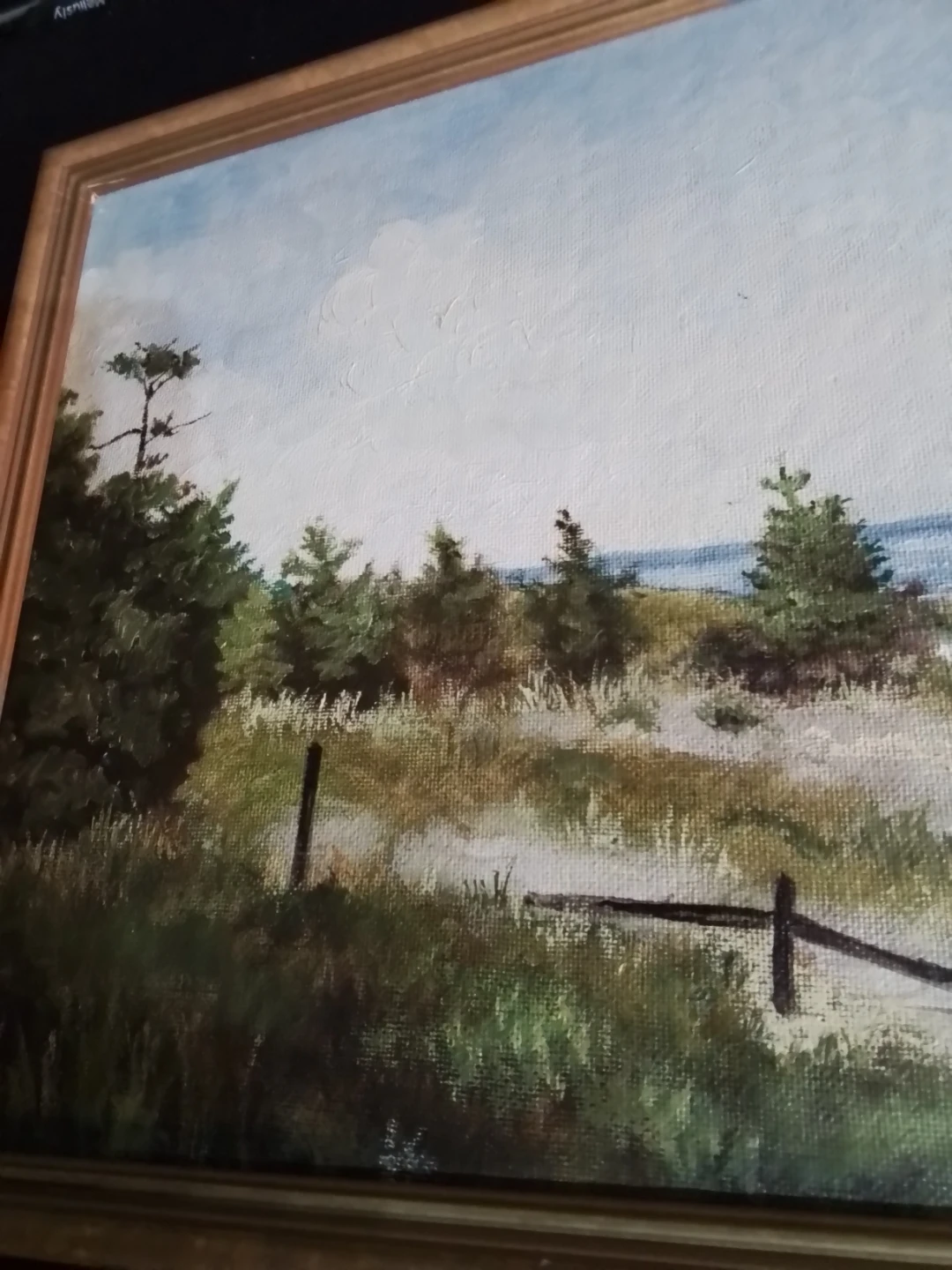 Oil Painting Signed Pastie am Lake Huron  15.5x13.5" - photo 5