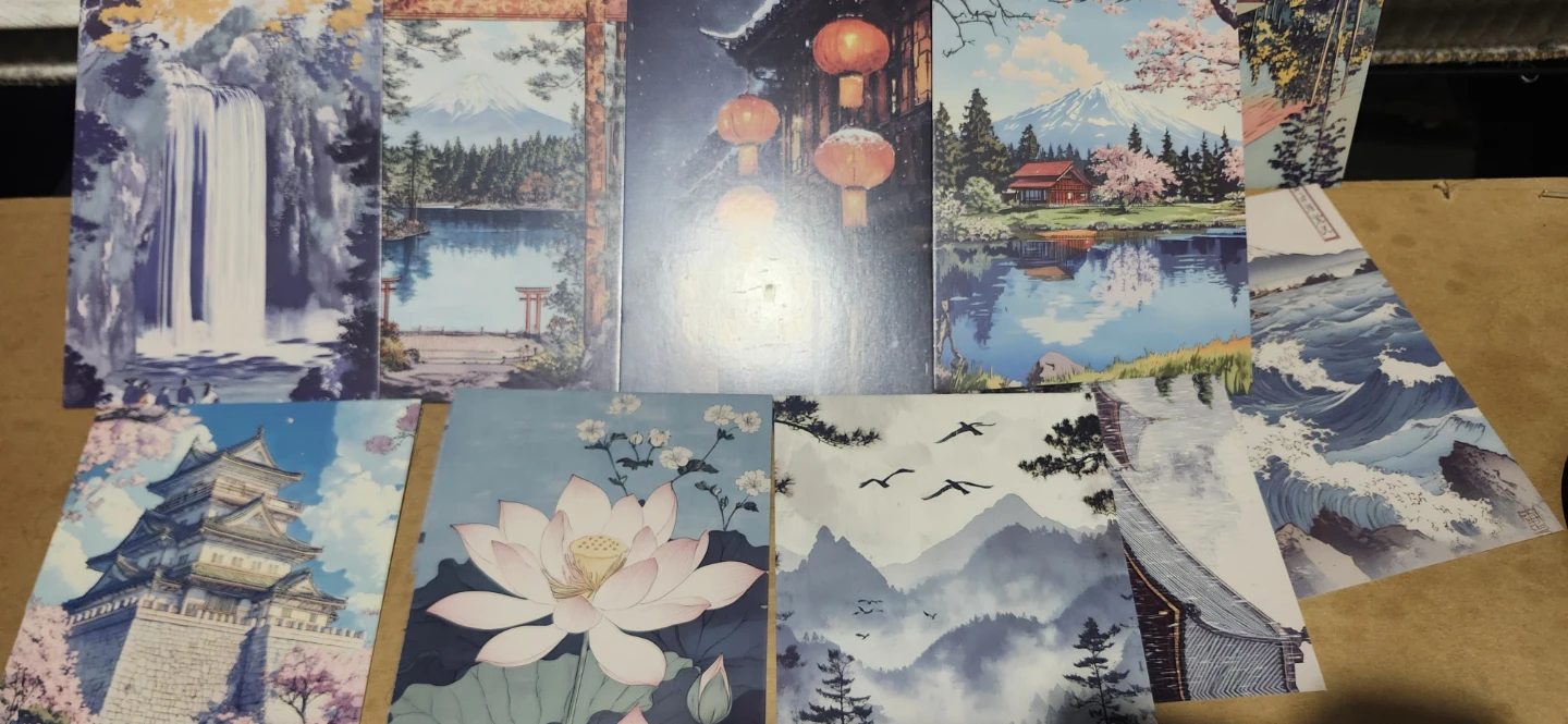 Assorted Japanese Scenic Art Postcards - photo 3