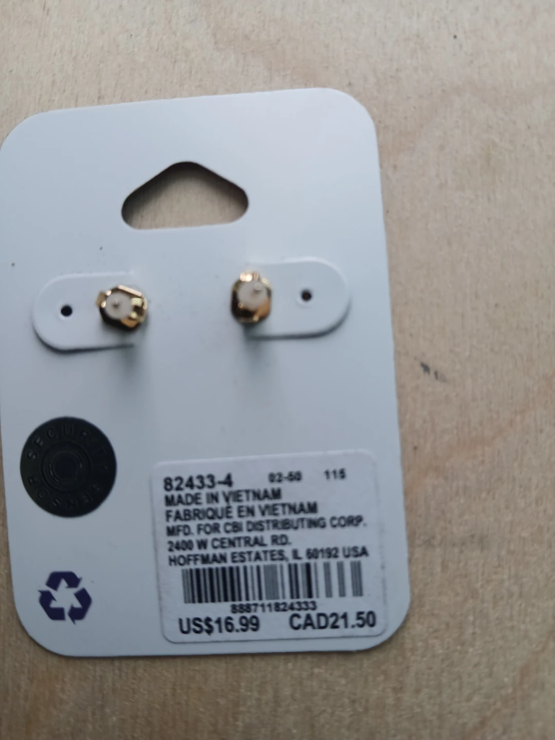 Claire's Paw Print Earrings - 18 kt Gold Plated - photo 2