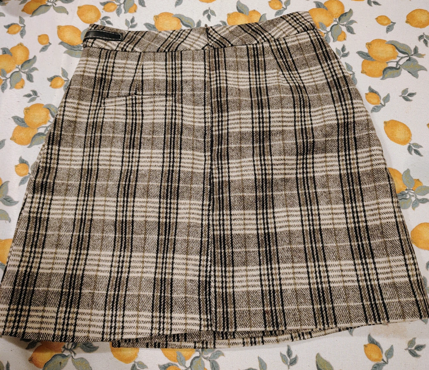 Plaid A-Line Skirt with Buckle Detail - photo 3