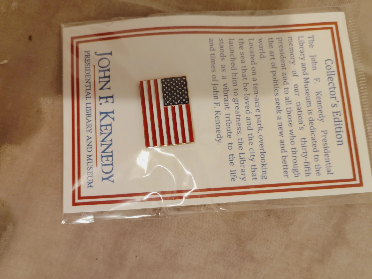 John F. Kennedy Presidential Library Collector's Edition Pin