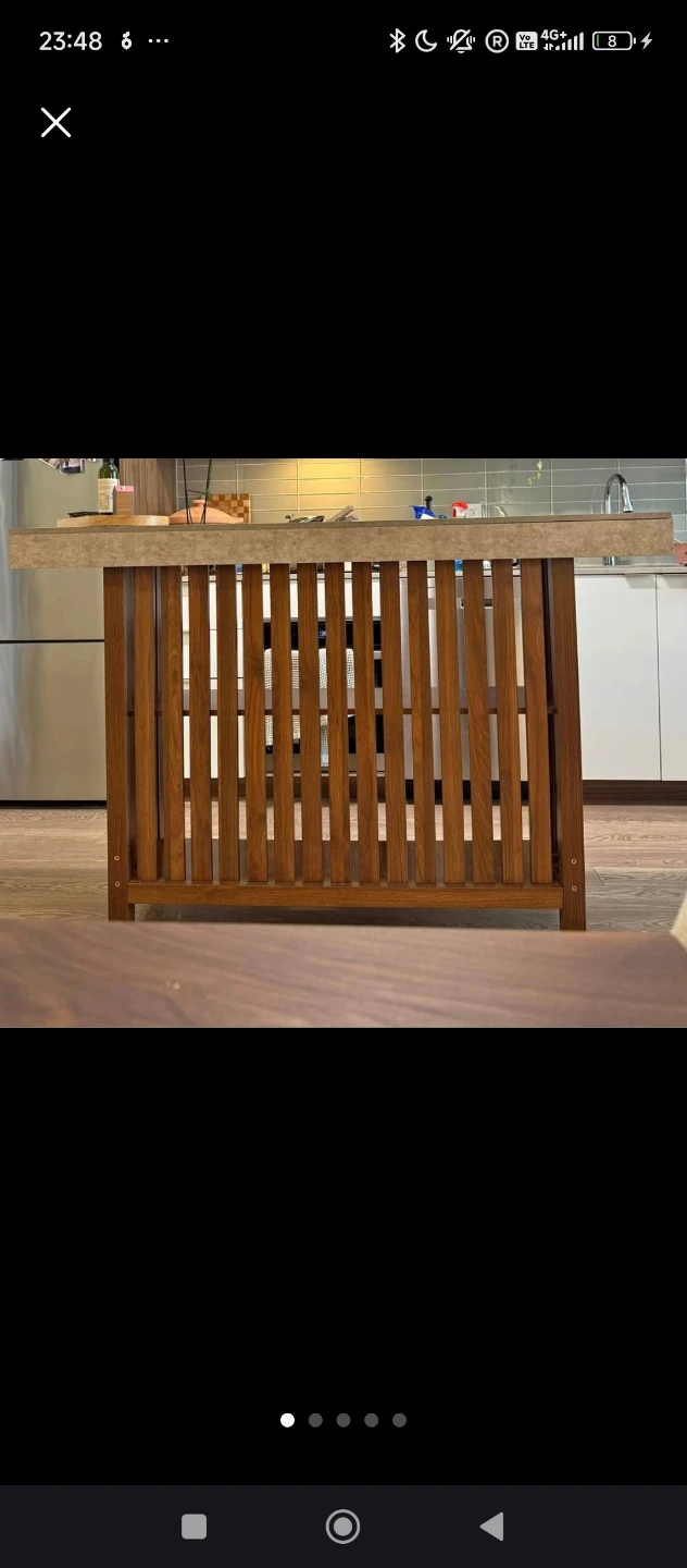 Wooden Kitchen Island with Shelving - photo 2