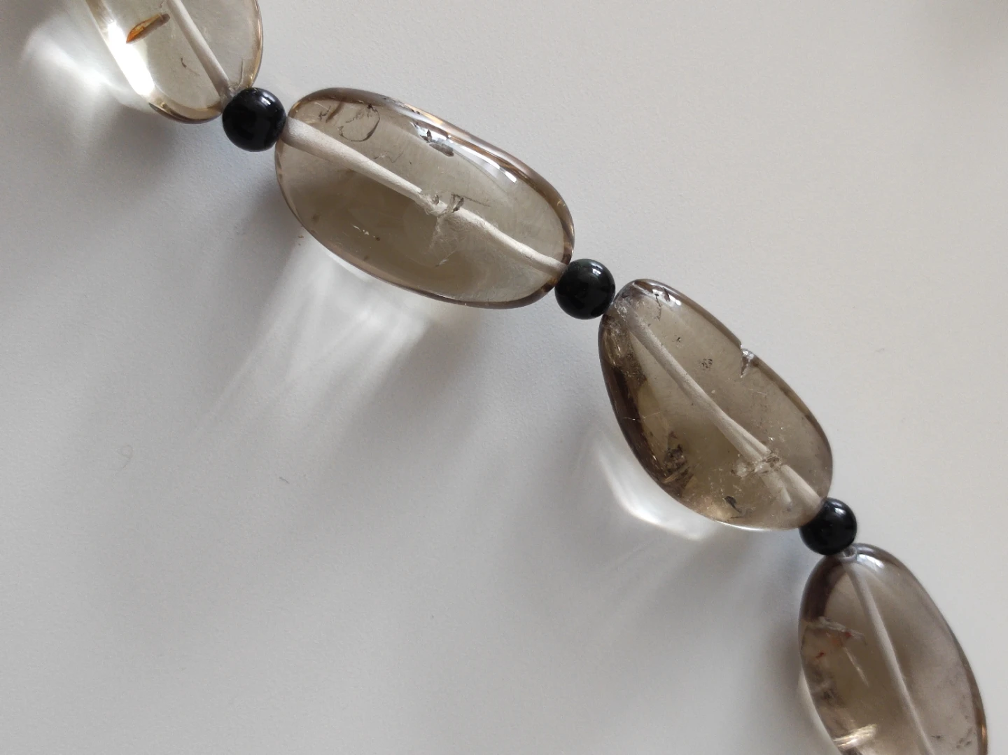 Vintage Sterling silver Smoky Quartz Nugget Necklace - photo 4