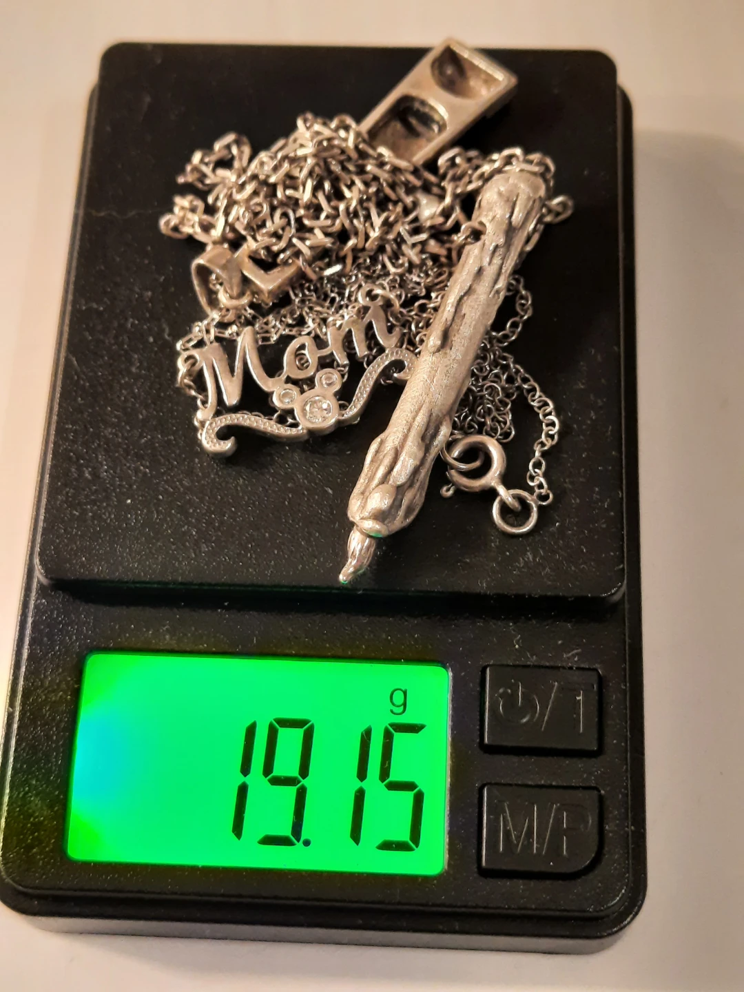 Set of 3 Necklaces925 silver: Mom, Candle, Striped Pendant - photo 4