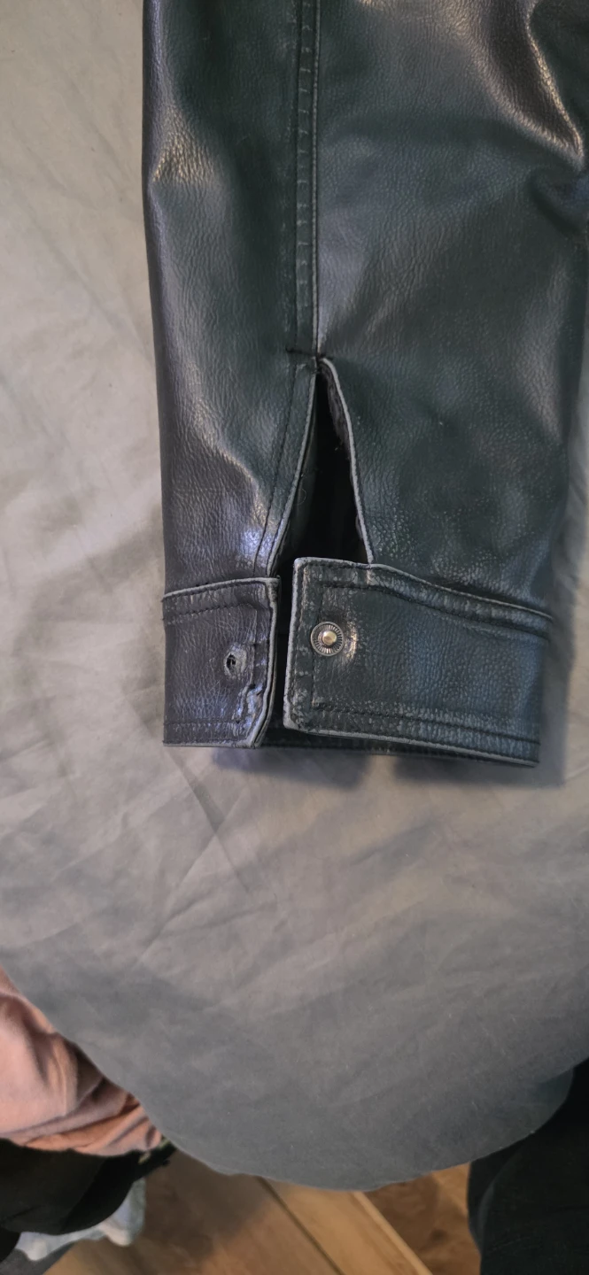 Whispering Smith Black Faux Leather Jacket - Size L - photo 2