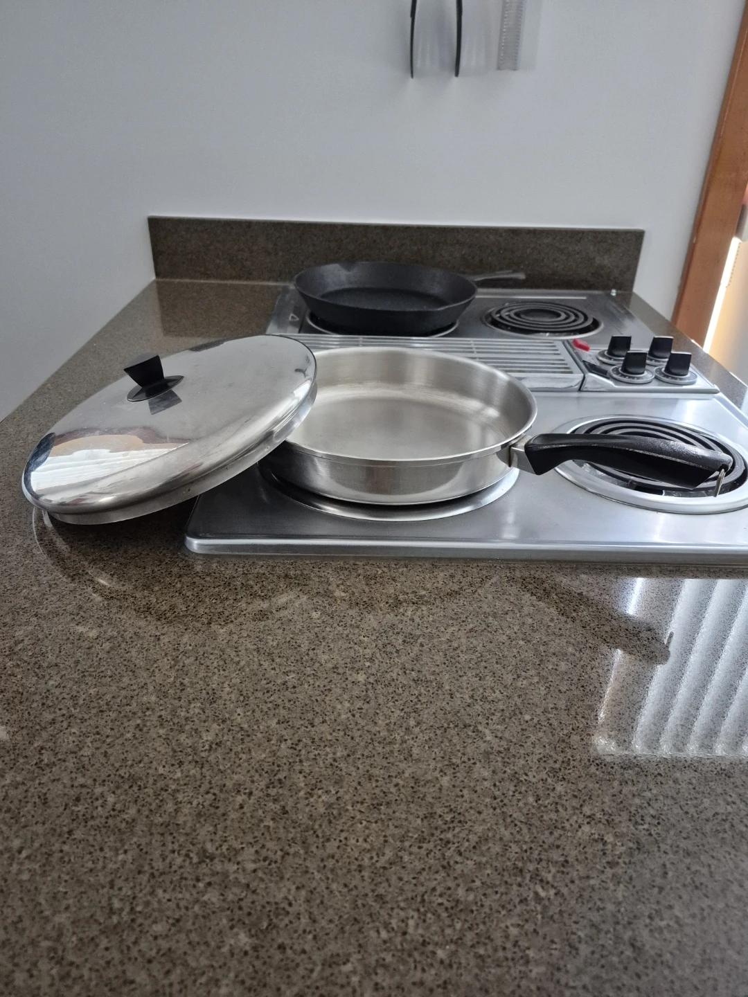 Large vintage frying pan with lid "Coronet": Stainless Steel - photo 3