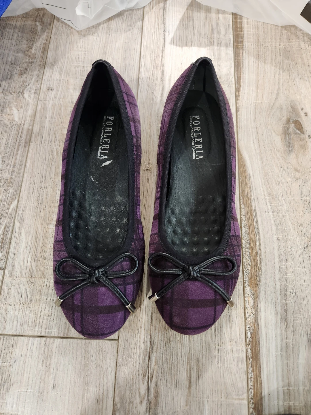 Forleria Women's Purple Plaid Ballet Flats Size 6