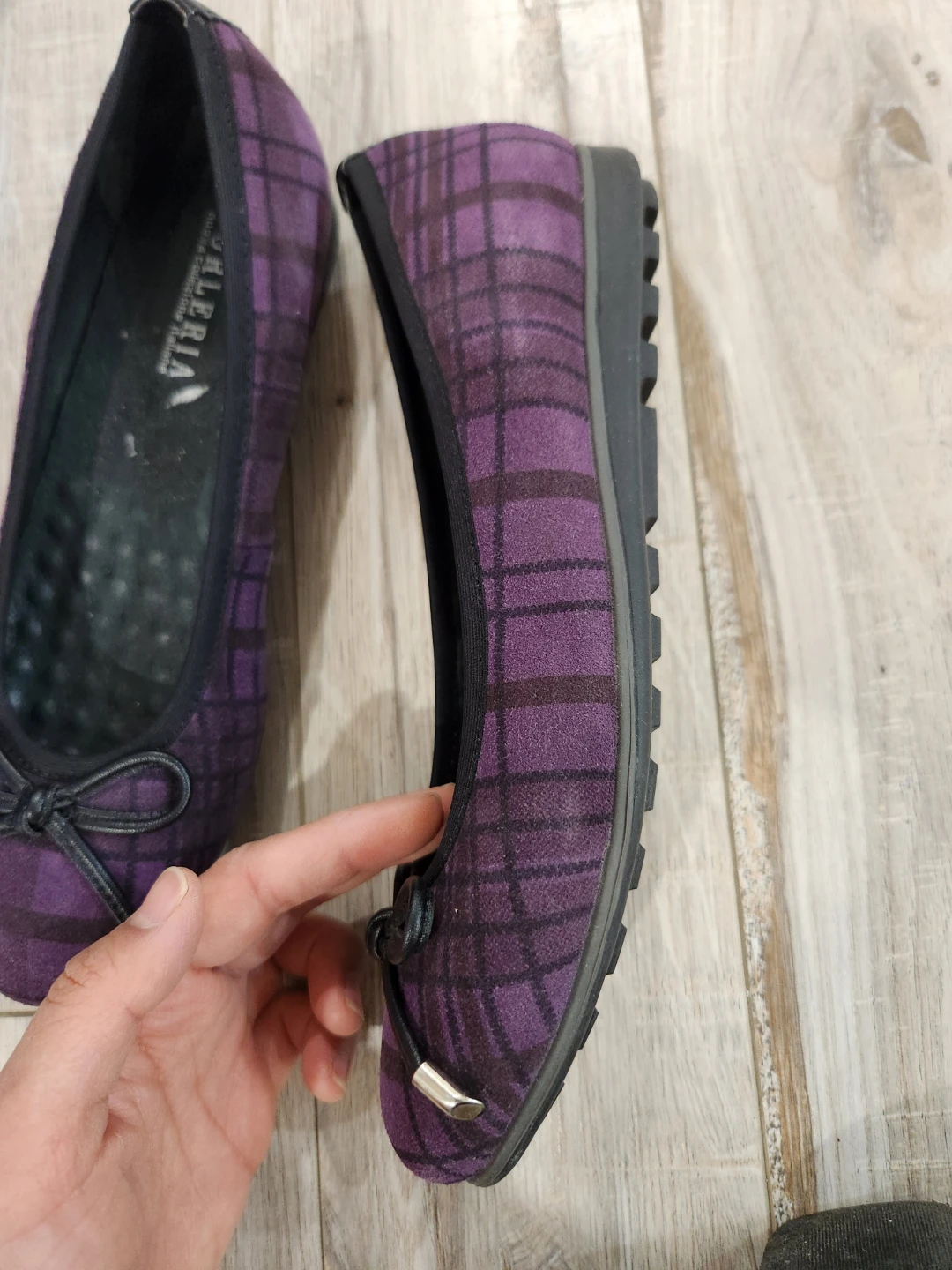 Forleria Women's Purple Plaid Ballet Flats Size 6 - photo 2