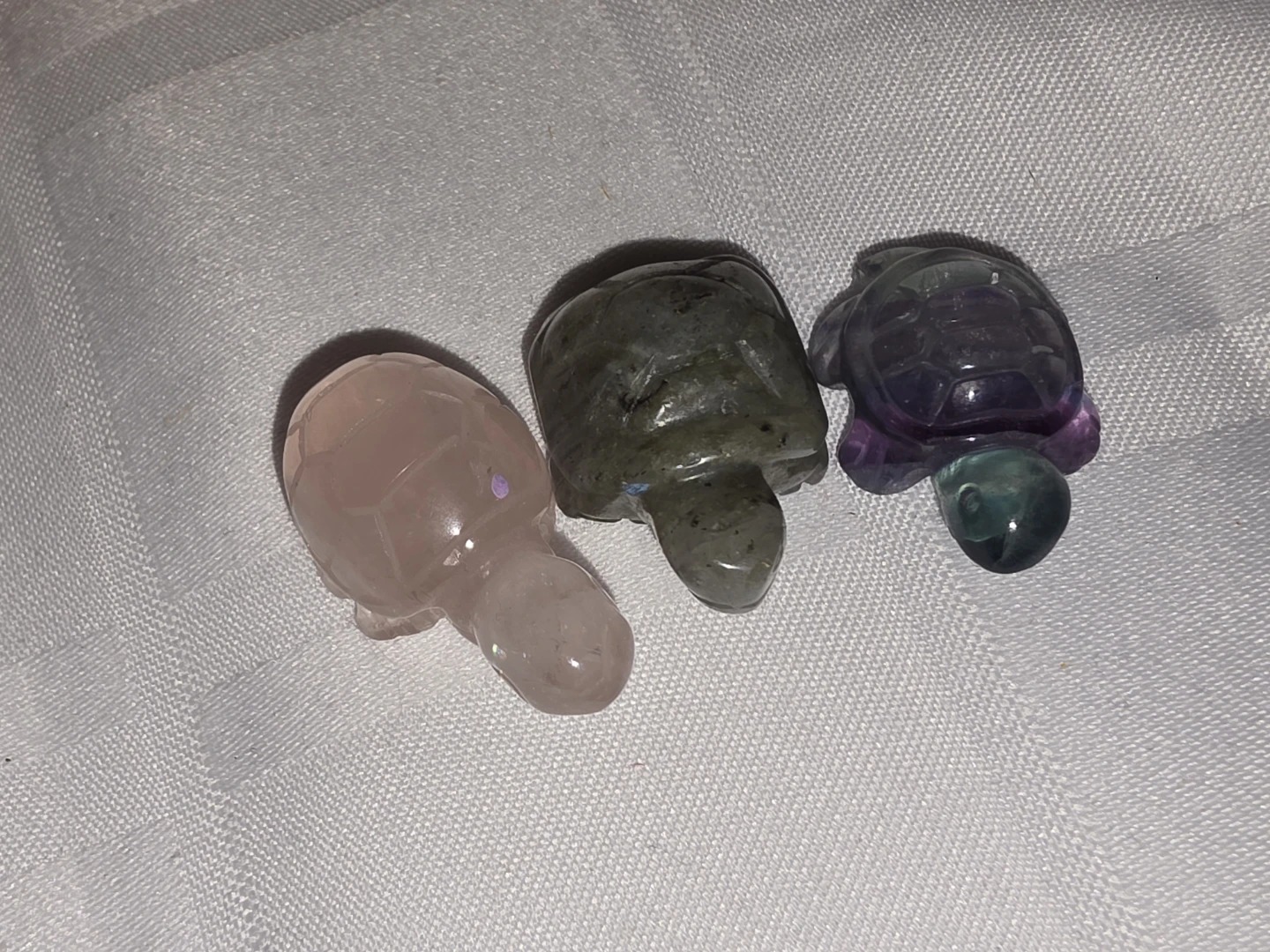 Set of 3 Crystal Turtle Carvings