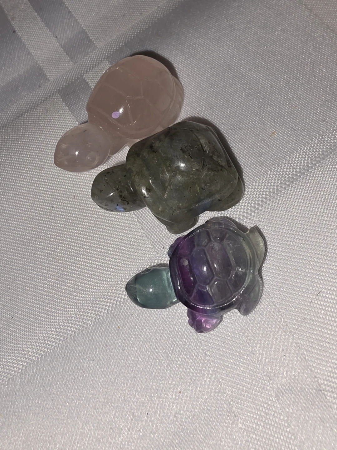 Set of 3 Crystal Turtle Carvings - photo 2