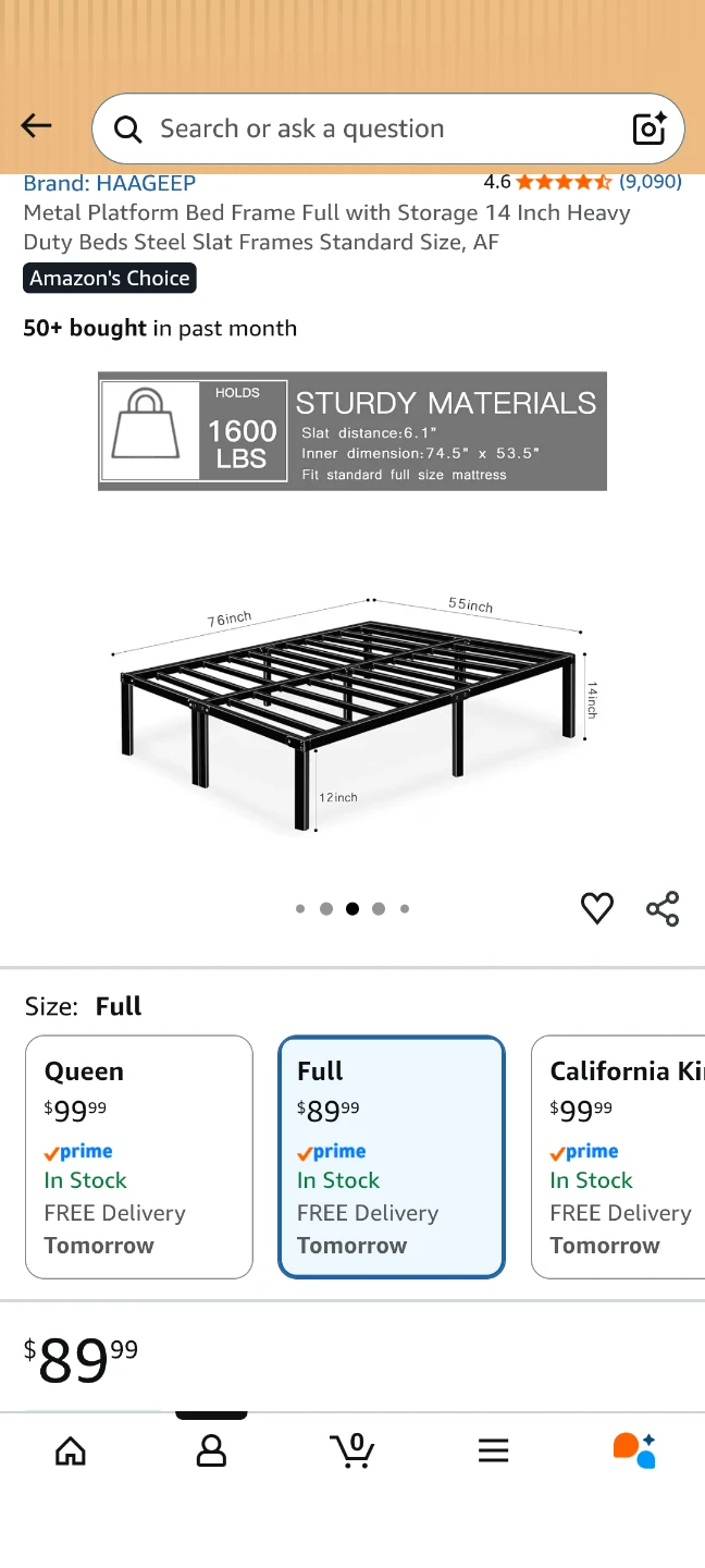 Metal Platform Bed Frame with Storage - photo 3