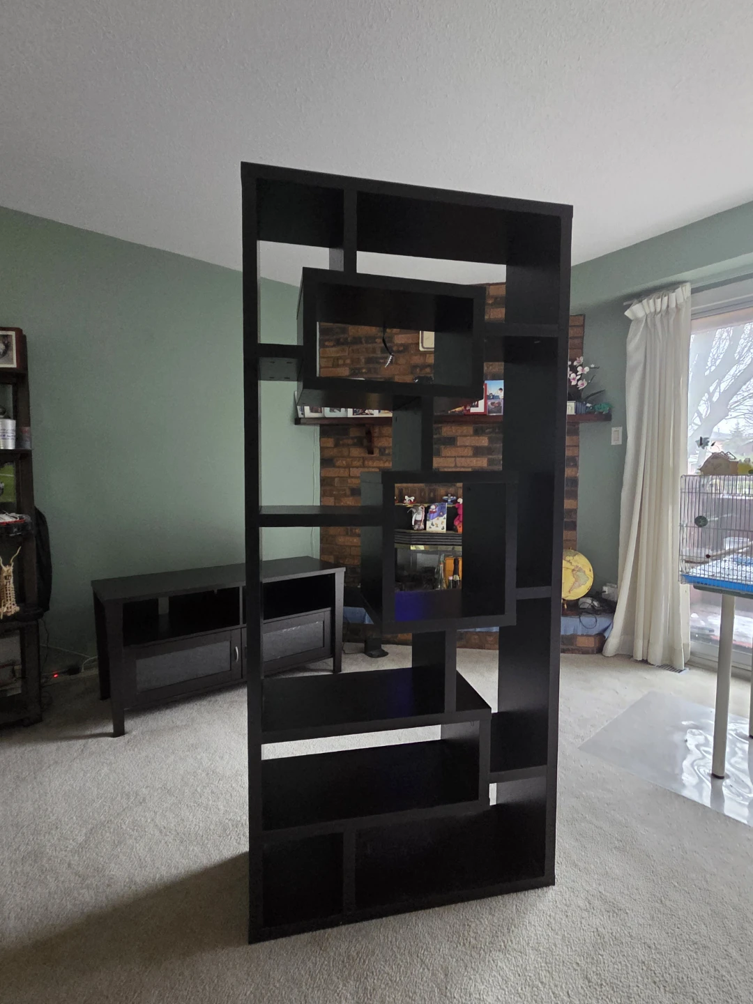 Black Geometric Bookshelf Room Divider - photo 2