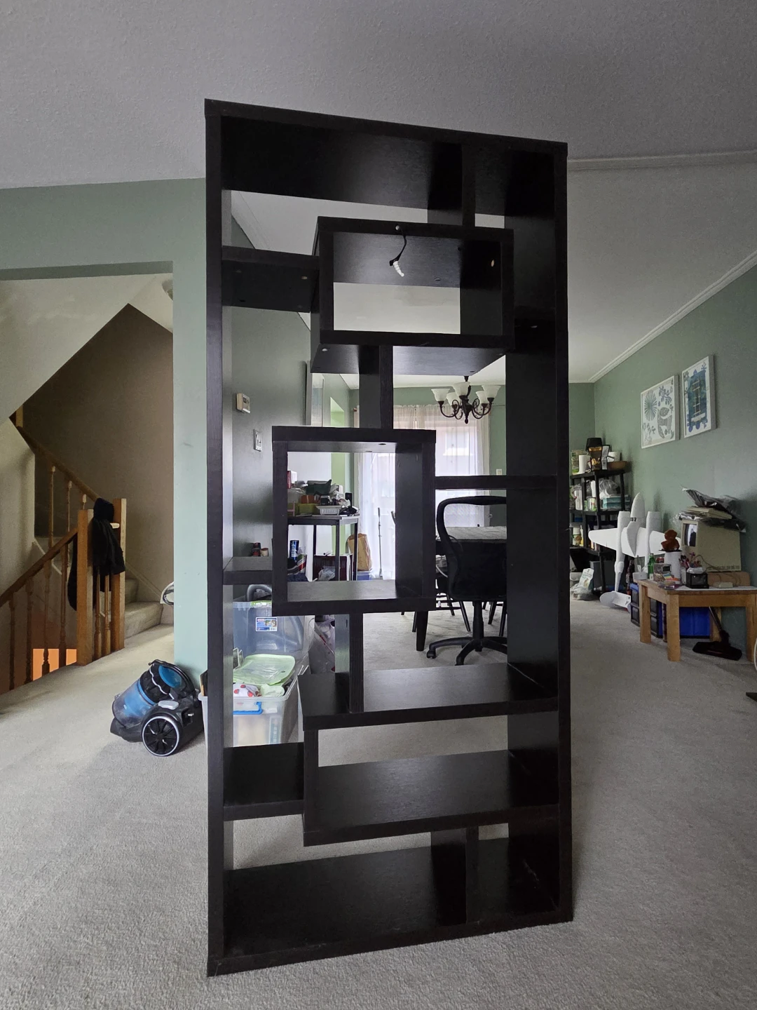 Black Geometric Bookshelf Room Divider - photo 3