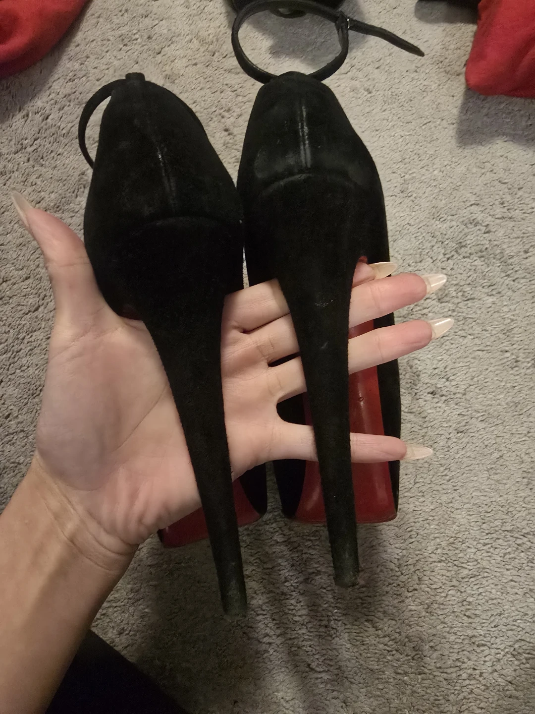 Christian Louboutin Black Suede Heels Size 39 - photo 3